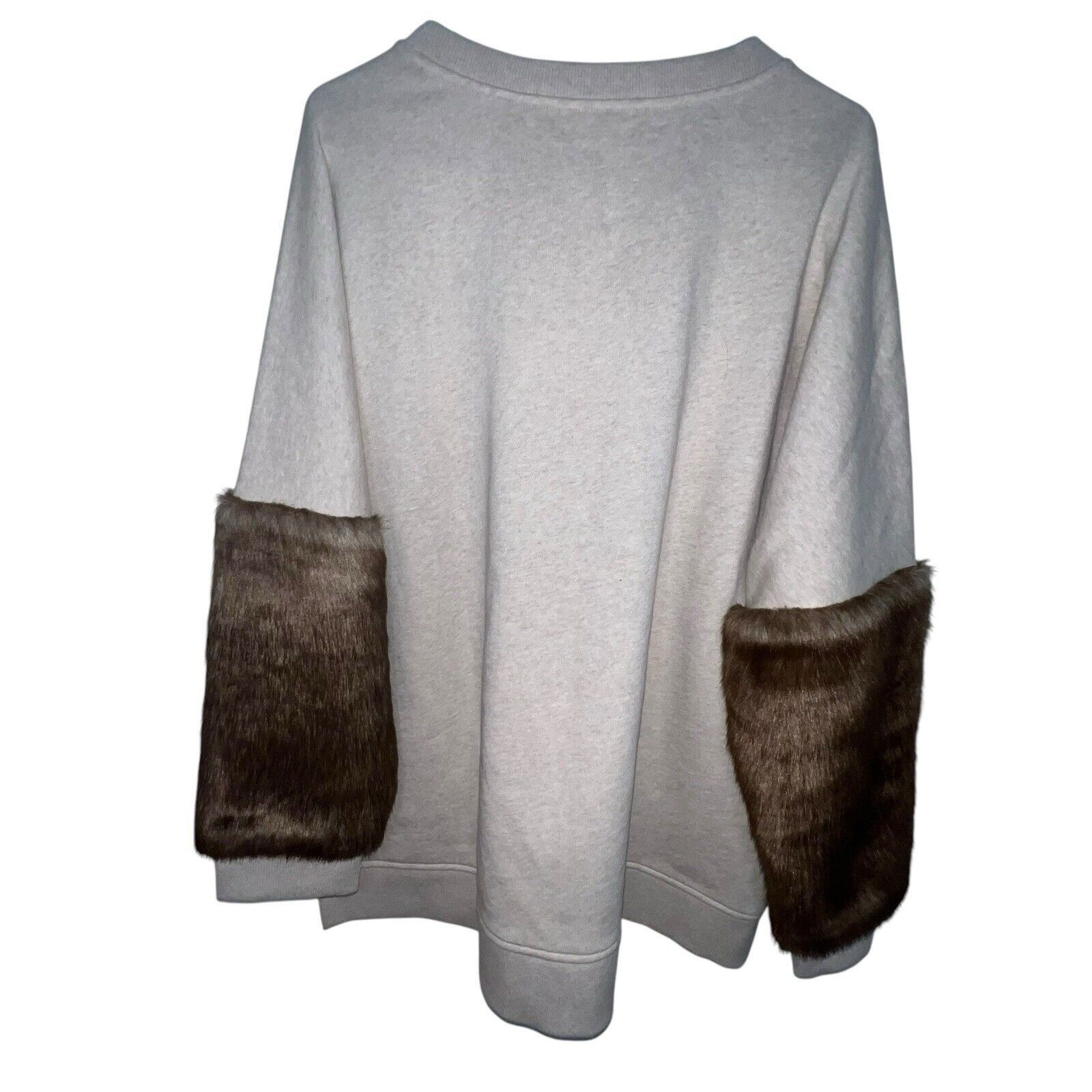 Elie Tahari Elie Tahari Chante Knit Sweatshirt Faux Fur Cuffs Women Size Size XL / US 12-14 / IT 48-50 - 5 Thumbnail