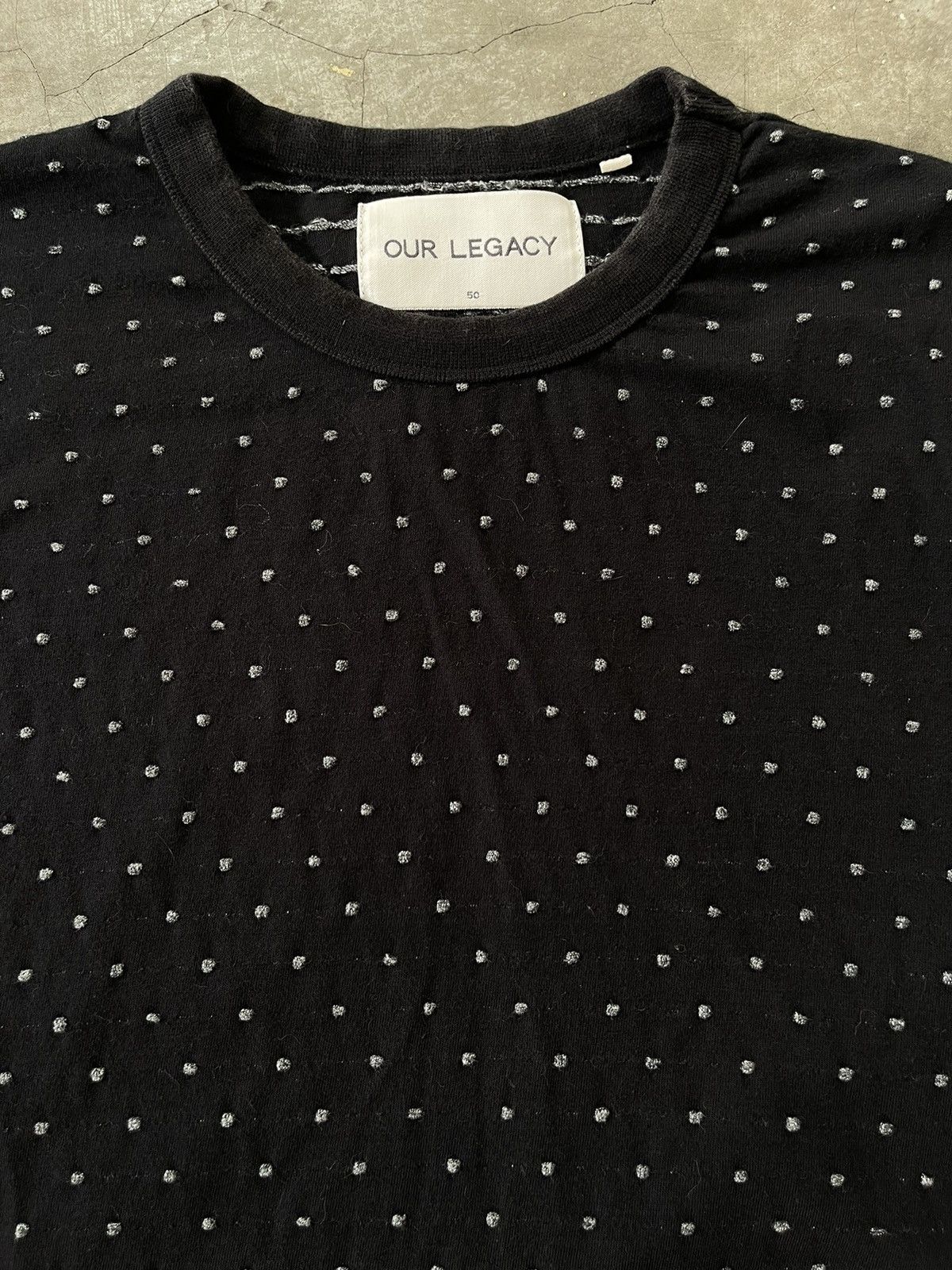 Our Legacy AW14 Our Legacy Melange Jacquard Dot Black Tee Size US L / EU 52-54 / 3 - 3 Thumbnail