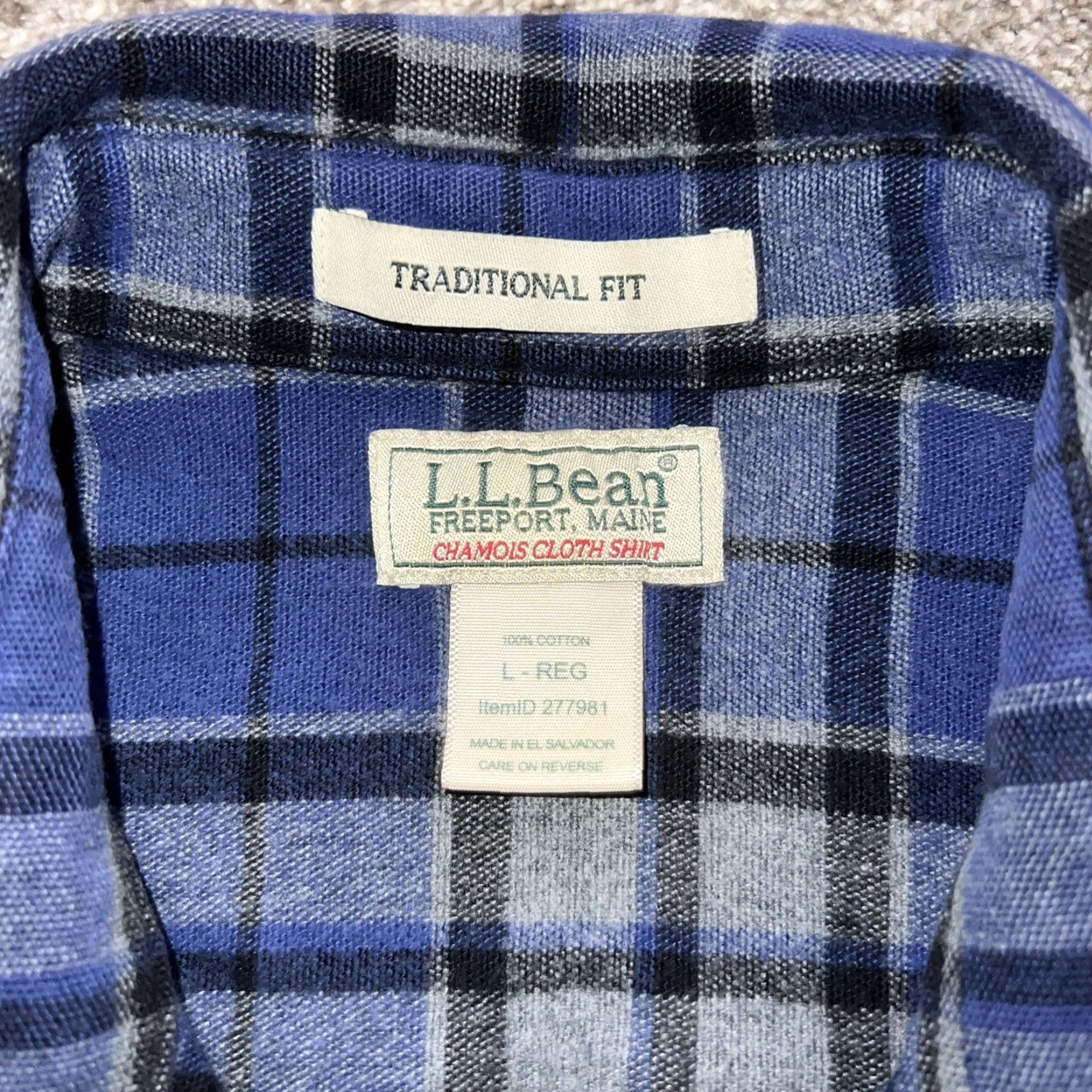 Vintage L.L. Bean Traditional Fit Chamois Blue Flannel Shirt Mens Size L Size US L / EU 52-54 / 3 - 3 Thumbnail