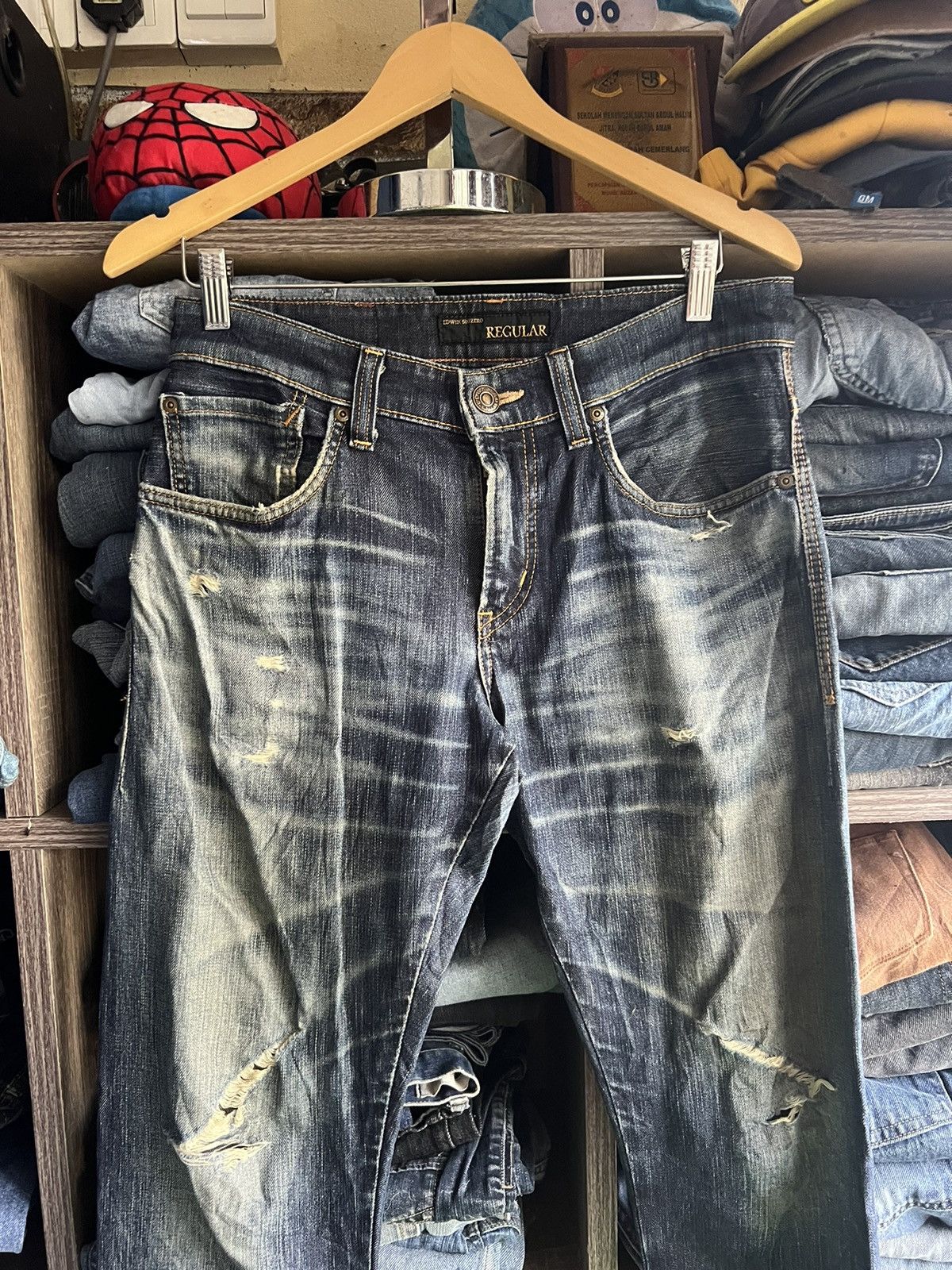Edwin 🔥Edwin 503 Zero Flared Distressed Denim Size US 31 - 3 Thumbnail