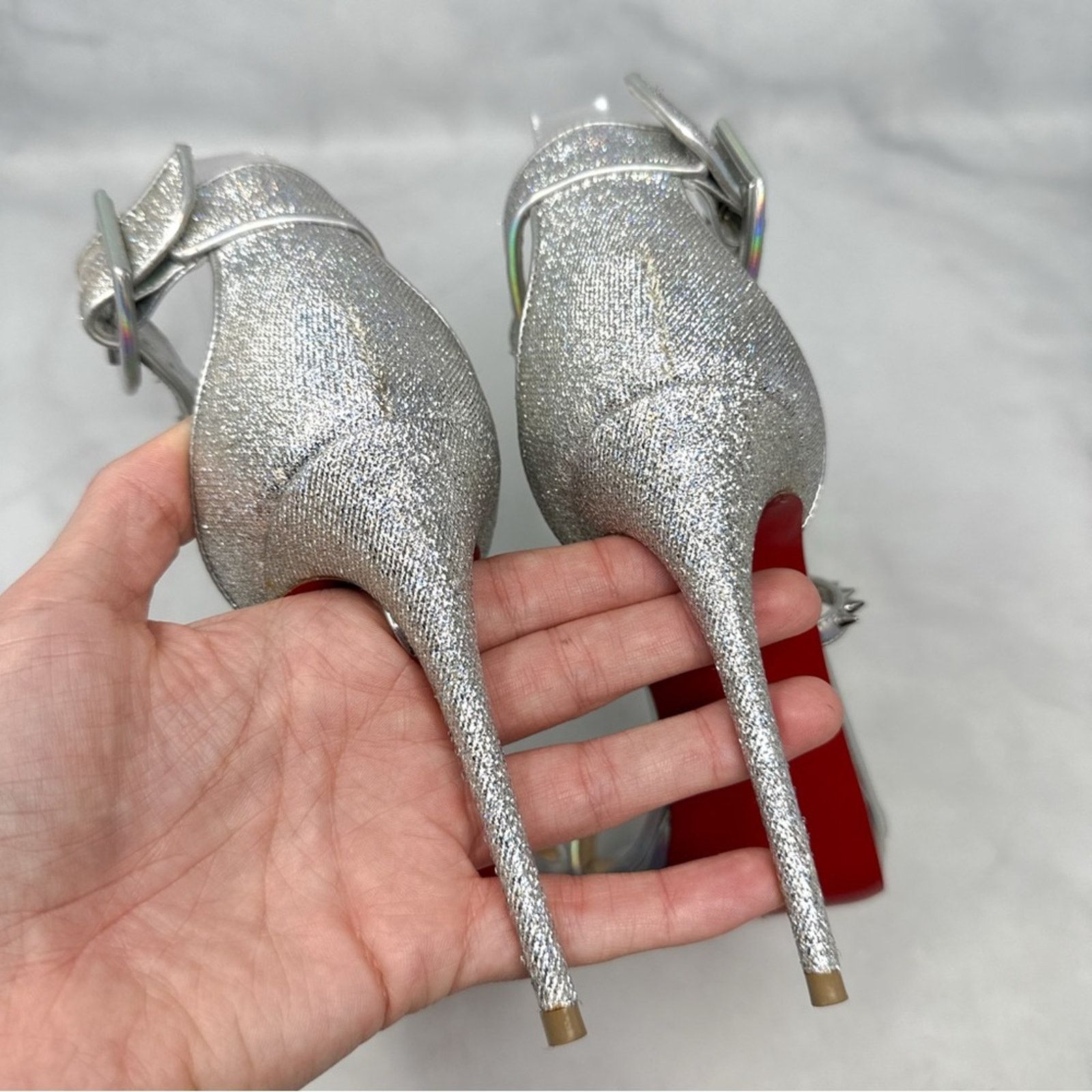 Christian Louboutin Christian Louboutin Choca Lux 120 Holographic Platform Heels Size US 5.5 / IT 35.5 - 9 Thumbnail