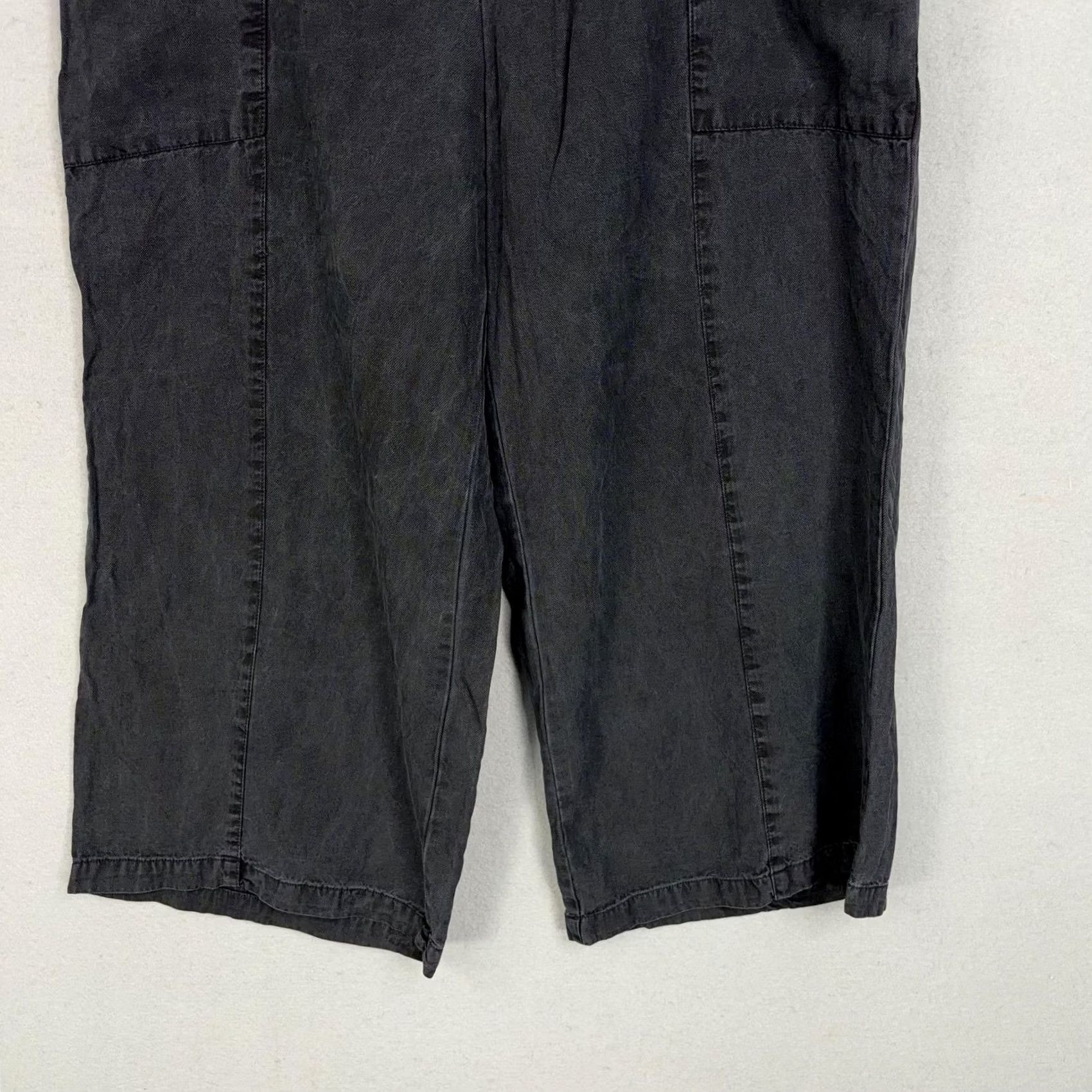 AVEC LES FILLES Avec Les Filles Pants Womens 14 Gray Lyocell Wide Leg Capri Cropped Pockets Boho 90s Style Mens Women Girls Size 36" / US 14 / IT 50 - 3 Thumbnail
