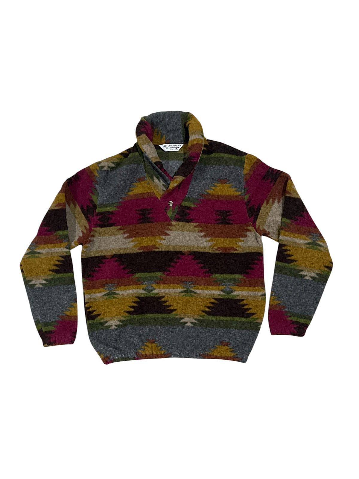 Vintage 1990s LITTLE BIG HORN SHIRT CO.SOUTHWEST PATERN SHAWL COLLAR Size US L / EU 52-54 / 3 - 1 Thumbnail