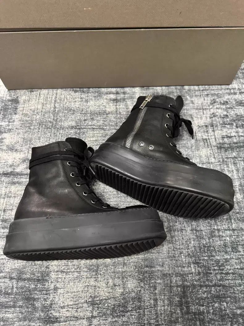 Rick Owens Rick Owens Pure Black Thick Low Large Converse shoes Size US 5.5 / IT 35.5 - 3 Thumbnail