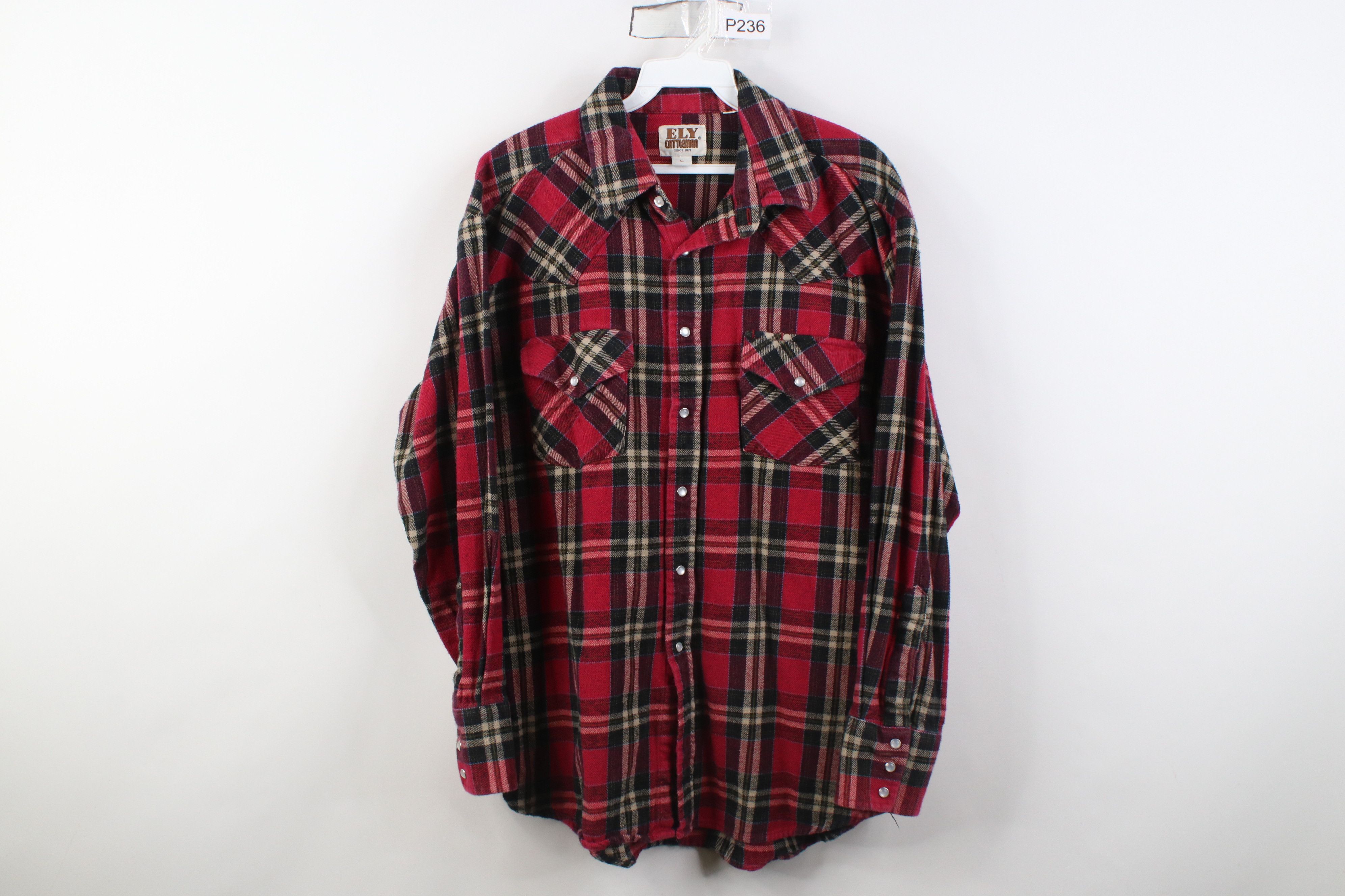 Vintage Vintage 90s Streetwear Western Flannel Snap Button Shirt Size US L / EU 52-54 / 3 - 1 Thumbnail