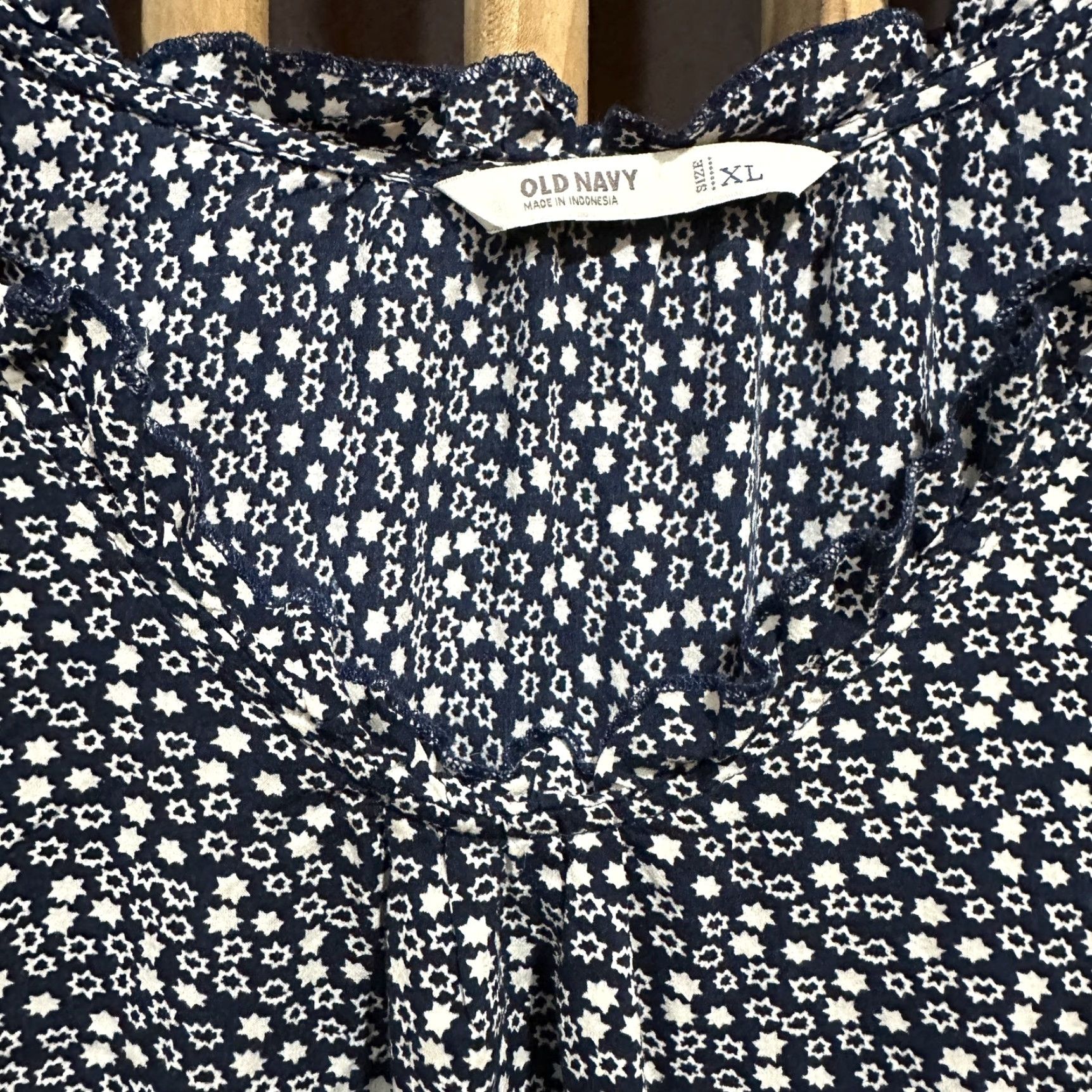 Old Navy Old Navy Dress Womens XL Blue White Star Print Cap Sleeve Americana Summer Y2K Size XL / US 12-14 / IT 48-50 - 4 Thumbnail