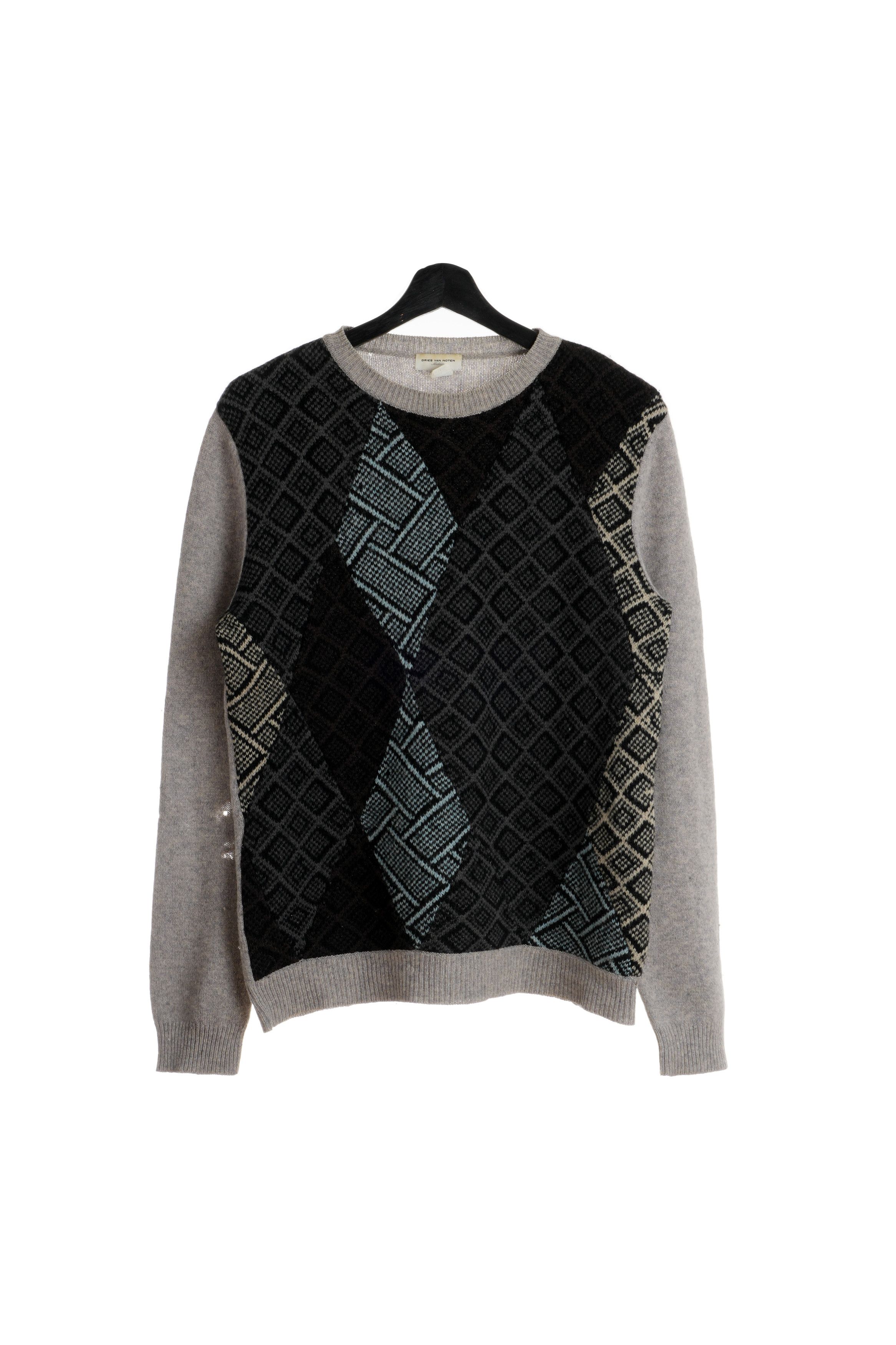 Dries Van Noten Archive Argyle Wool Knit Sweater Size US M / EU 48-50 / 2 - 1 Thumbnail