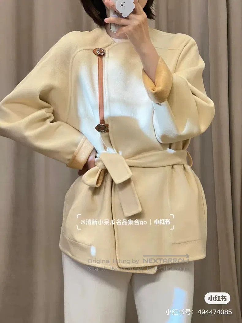 Hermes Hermes Oatmeal Double-faced Cashmere Overcoat Size XS / US 0-2 / IT 36-38 - 9 Thumbnail