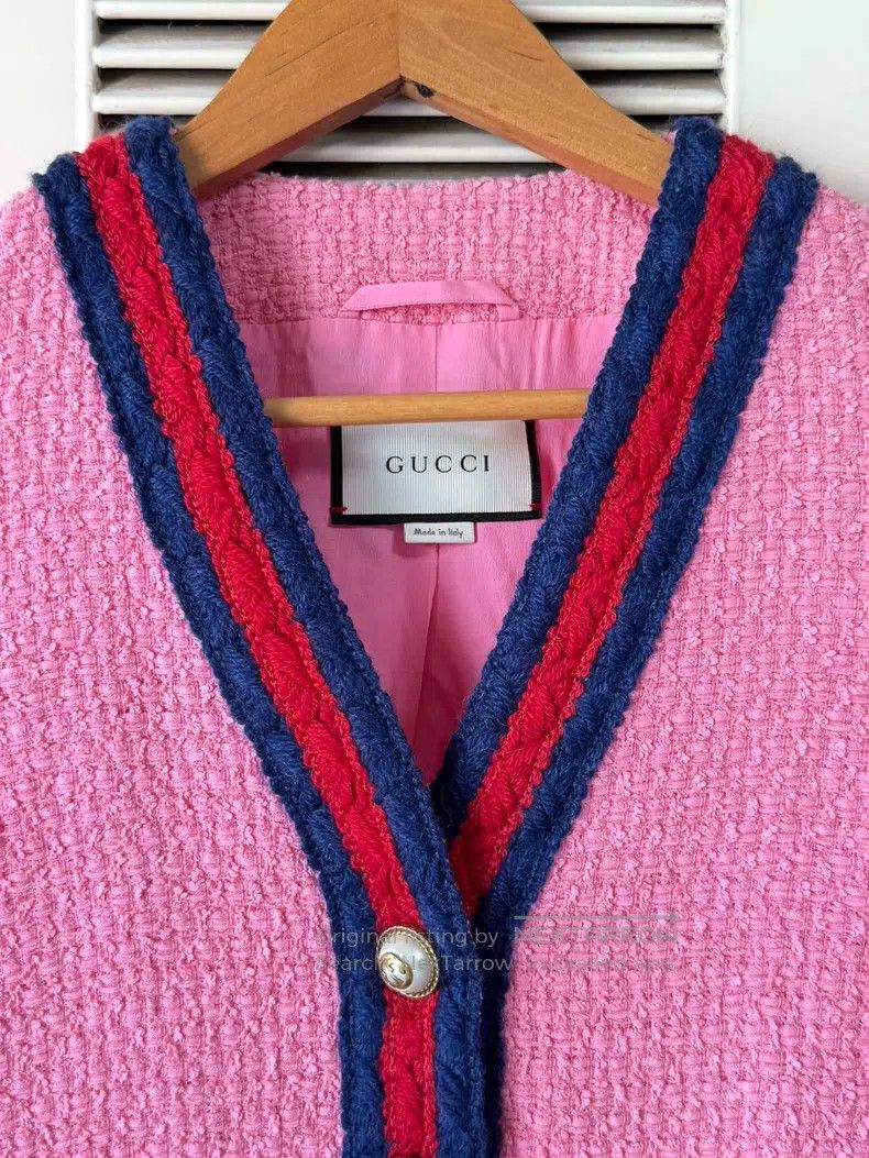Gucci Gucci Pink tweed coat Size S / US 4 / IT 40 - 3 Thumbnail