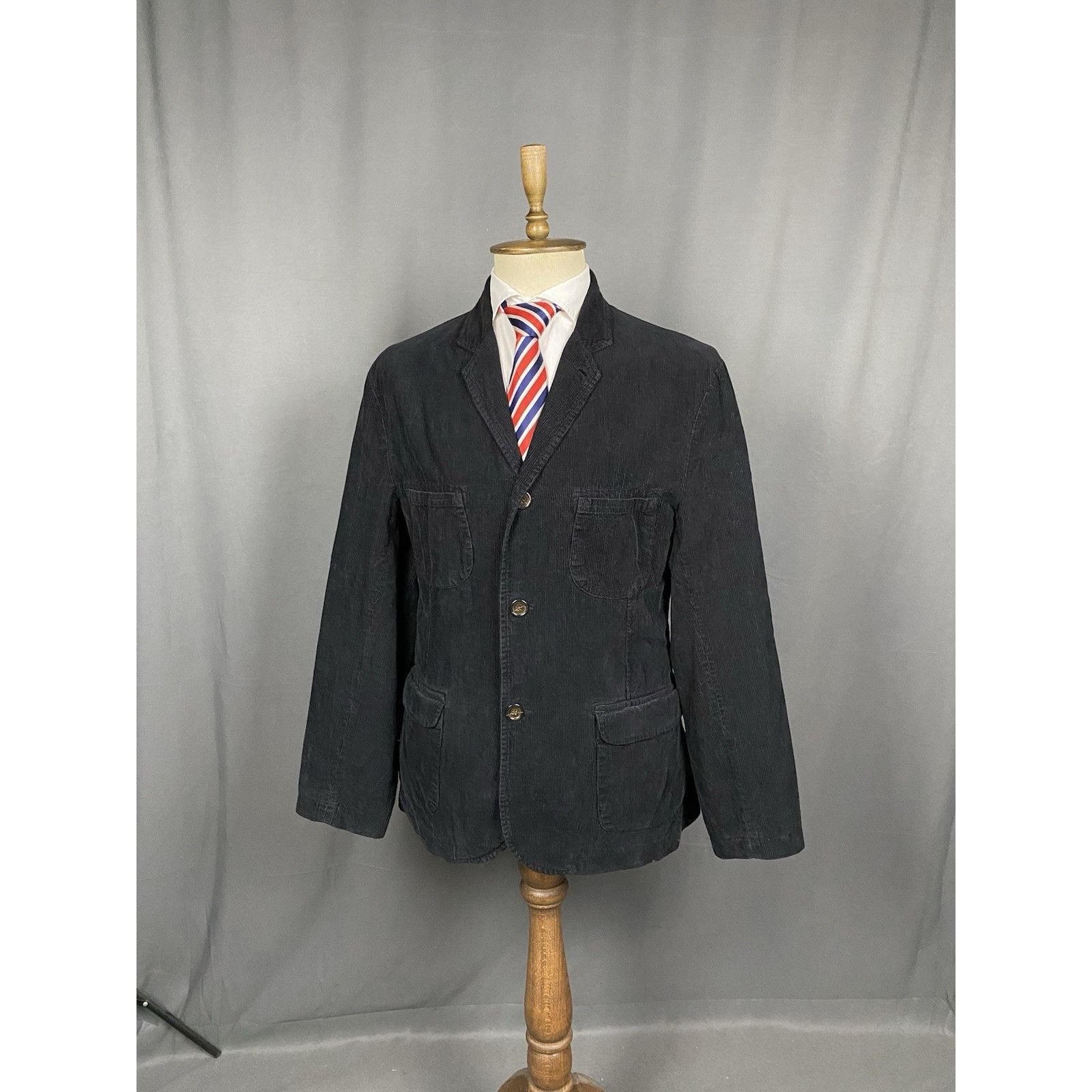 Universal Works Universal Works Men's Black Corduroy Sportcoat Utility Blaze Size 54R - 2 Thumbnail