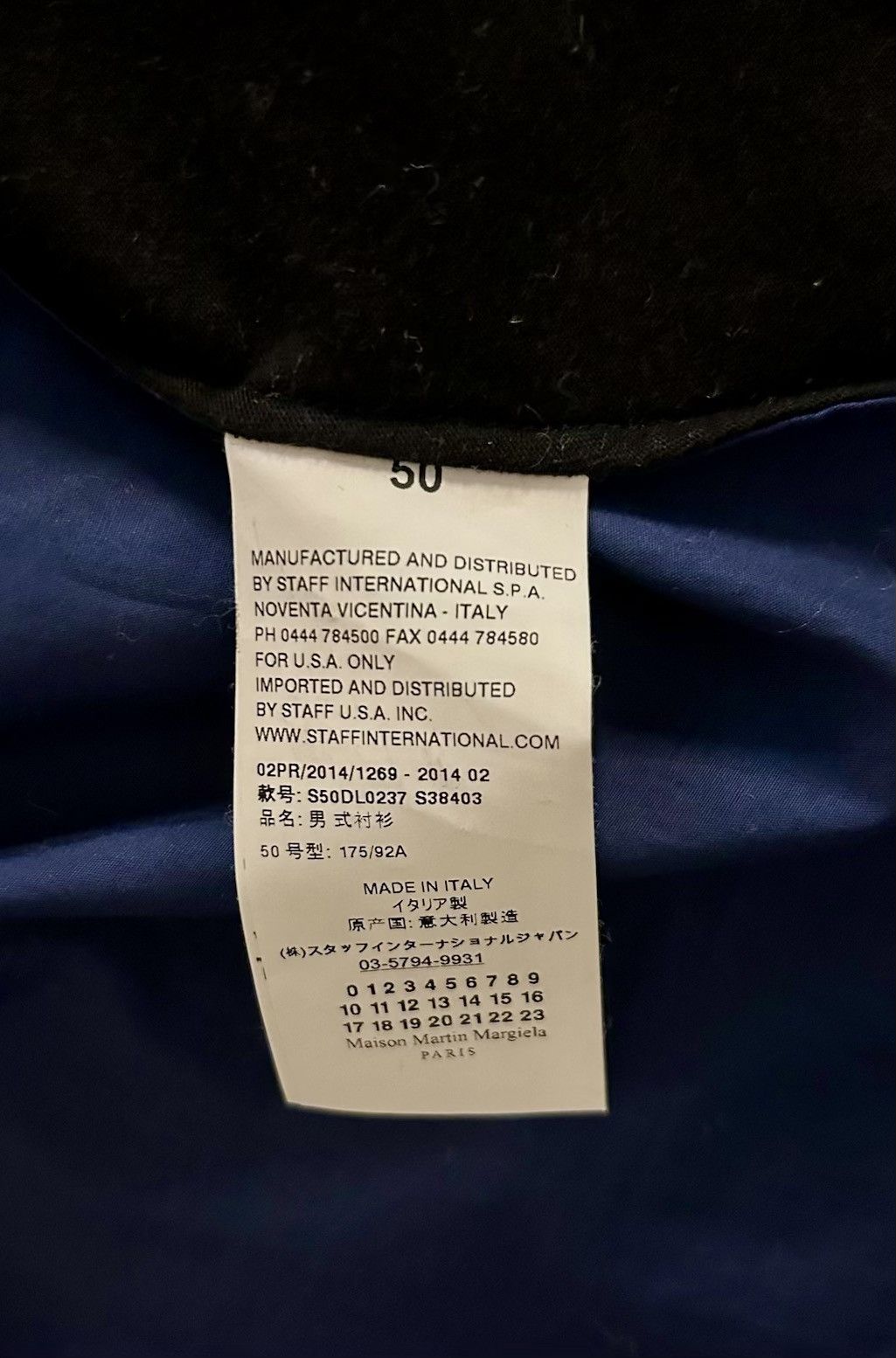 Maison Margiela Line 10 Navy and black dress shirt