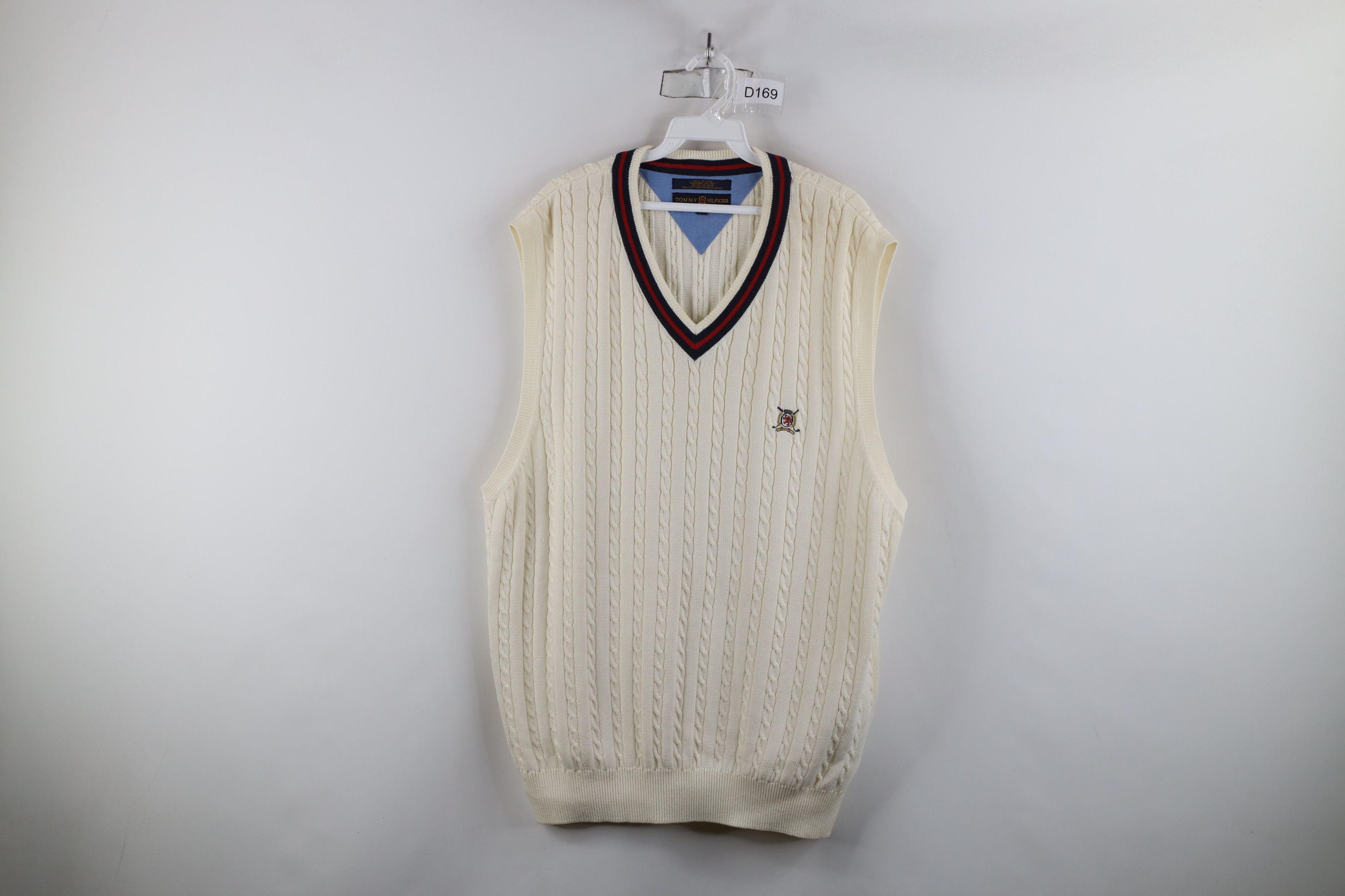 Vintage 90s Tommy Hilfiger Golf Knit V-Neck Sweater Vest