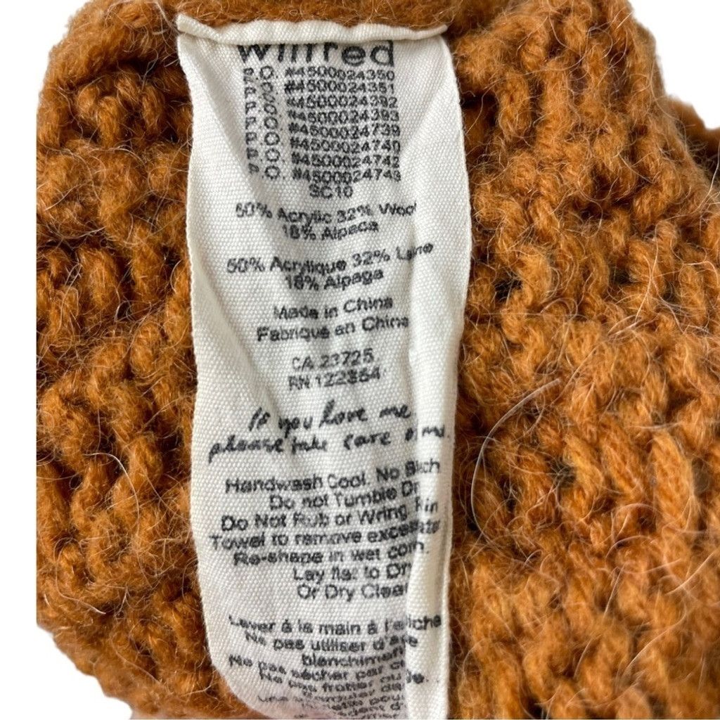 Aritzia Wilfred Alpaca Wool Blend Rust Cable Knit Sweater Size M Size M / US 6-8 / IT 42-44 - 6 Thumbnail