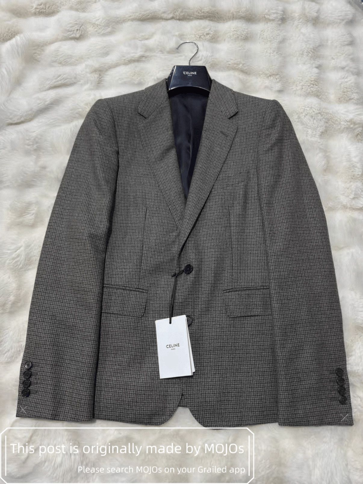Celine Sz 46 Celine Small Hound Tooth Blazer Jacket mojos132726 Size US S / EU 44-46 / 1 - 1 Thumbnail