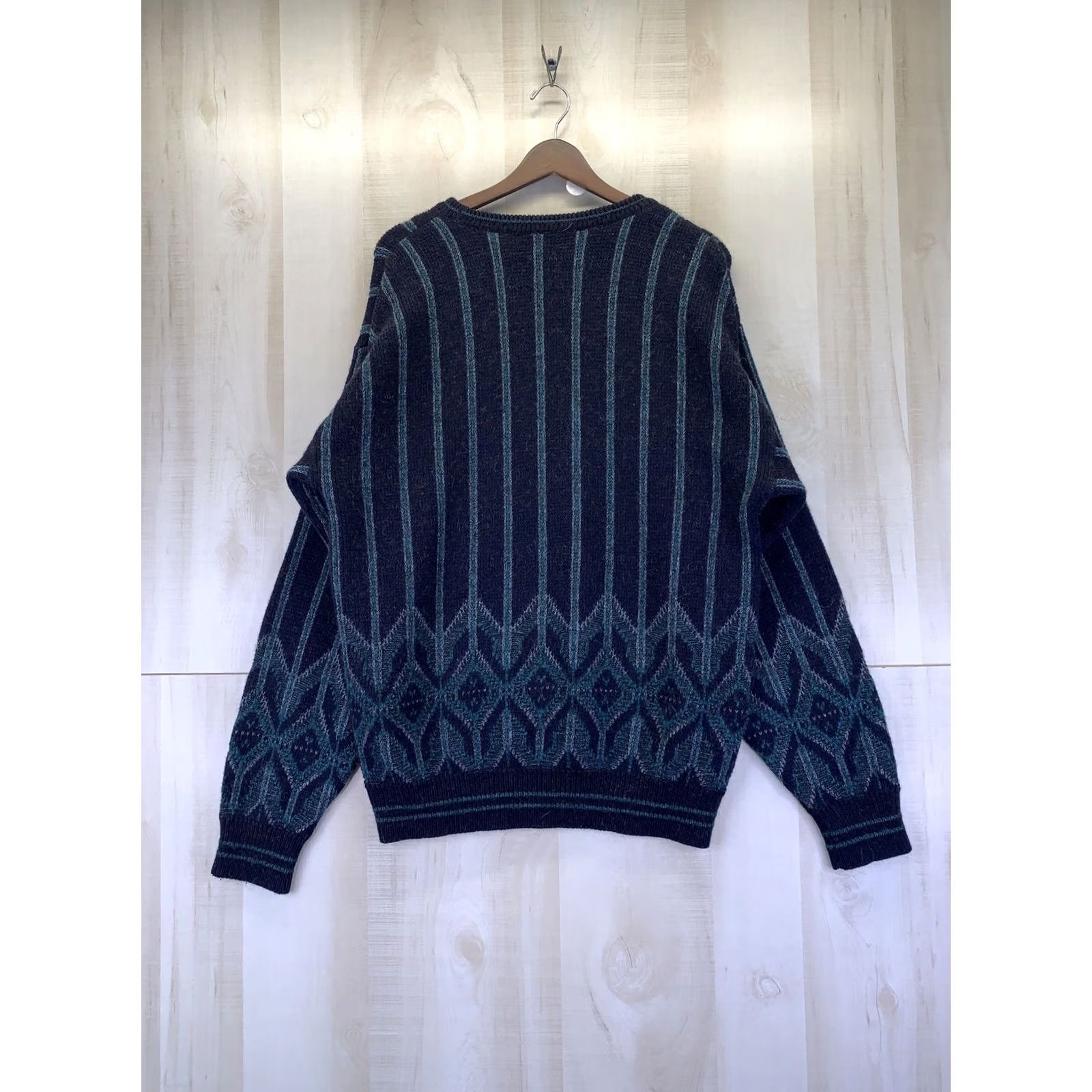 Jantzen VINTAGE Jantzen Geometric Knit Grandpa Cosby Sweater Mens Large Tall USA Size US L / EU 52-54 / 3 - 7 Thumbnail