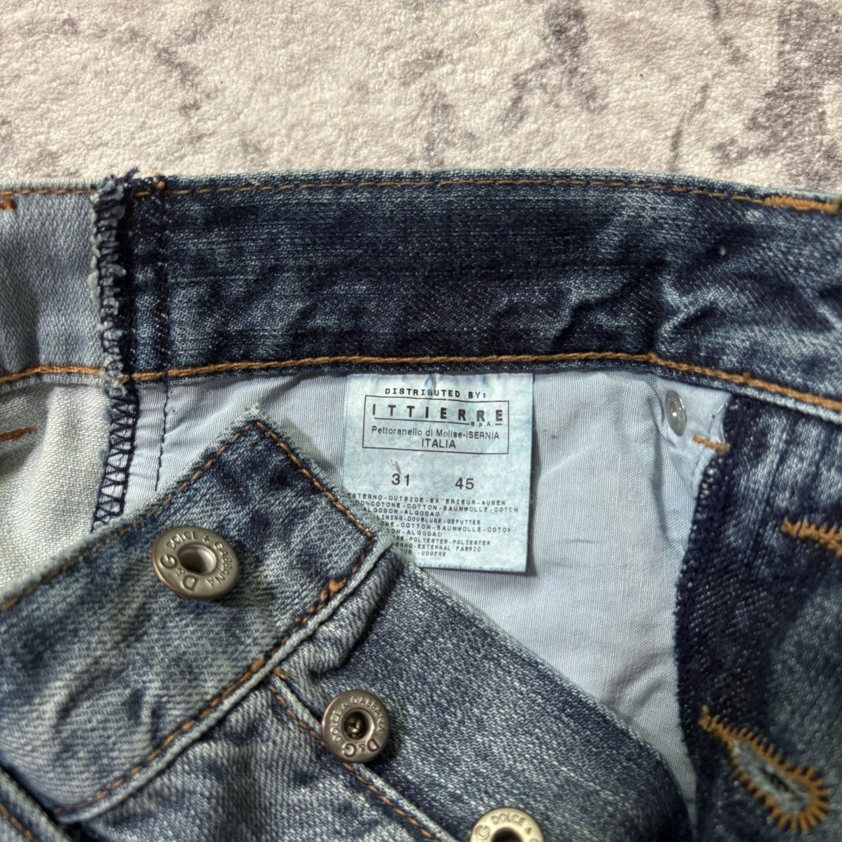 Dolce & Gabbana Dolce & Gabbana Hybrid Distressed Blue Denim Jeans | Size 31 Size US 32 / EU 48 - 11 Thumbnail