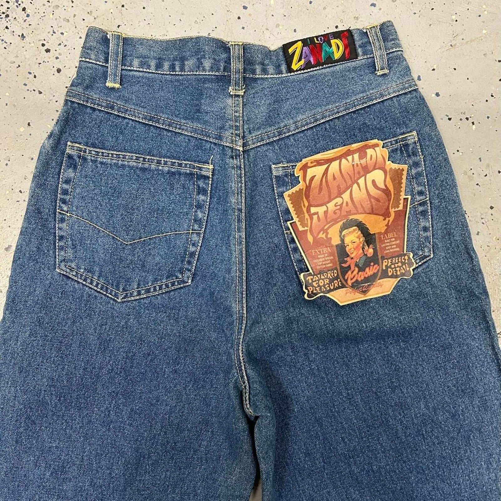 Other Vtg multi coloured patchwork denim jeans Size 32" / US 10 / IT 46 - 8 Thumbnail