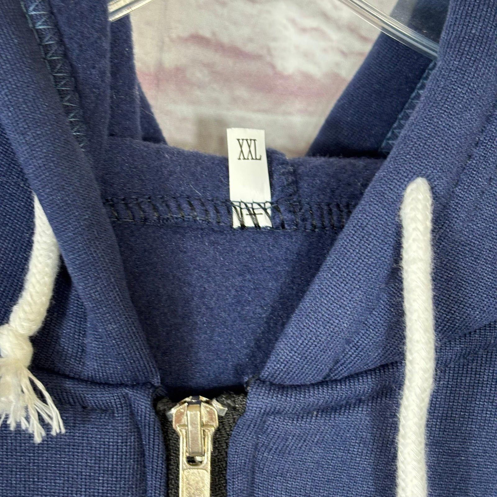 Other Navy Blue Zip-Up Hoodie with Drawstring Hood Womens XXL Size XXL / US 16-18 / IT 52-54 - 4 Thumbnail