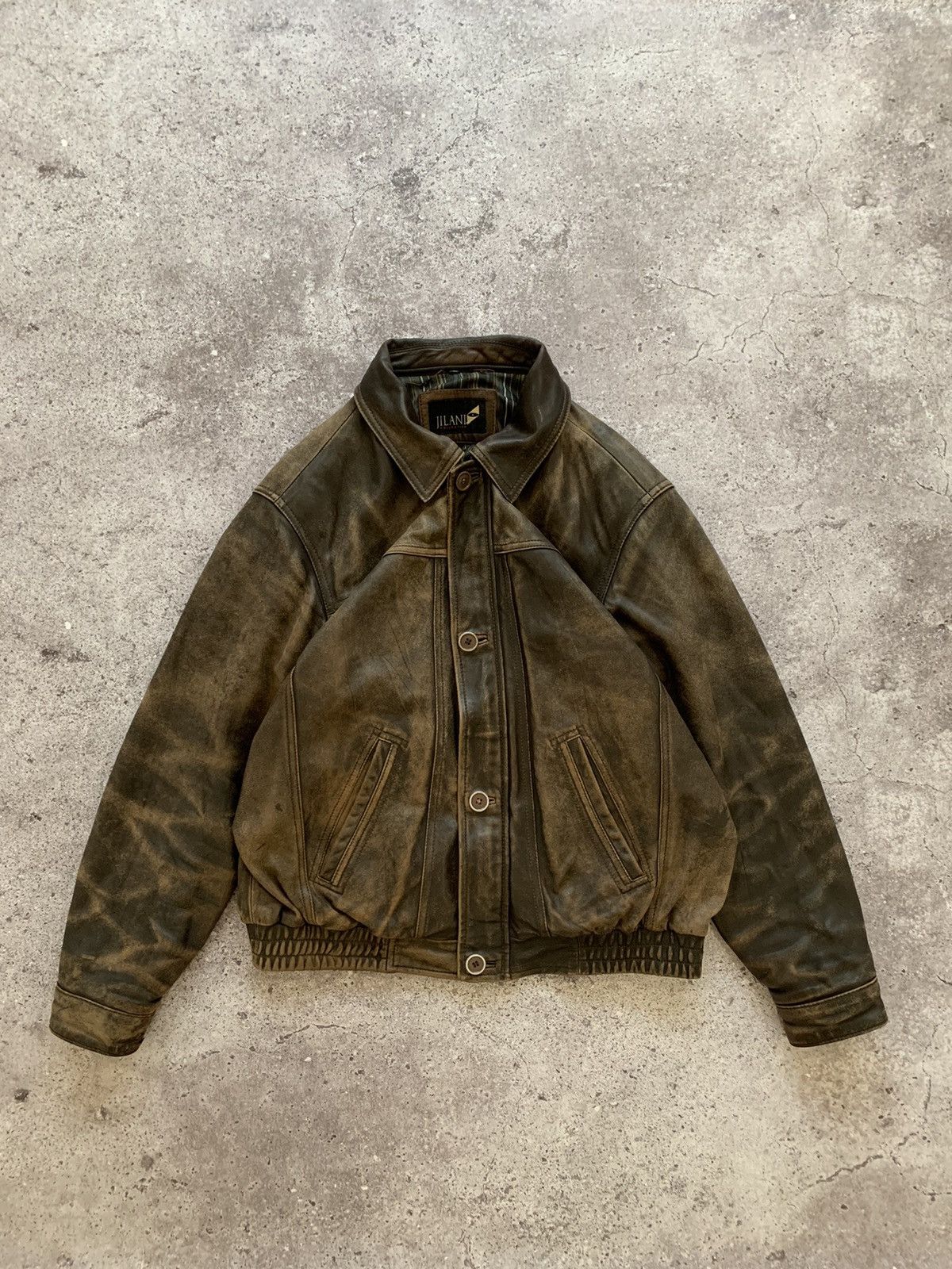Other Faded Brown Leather Jacket Size US M / EU 48-50 / 2 - 1 Thumbnail