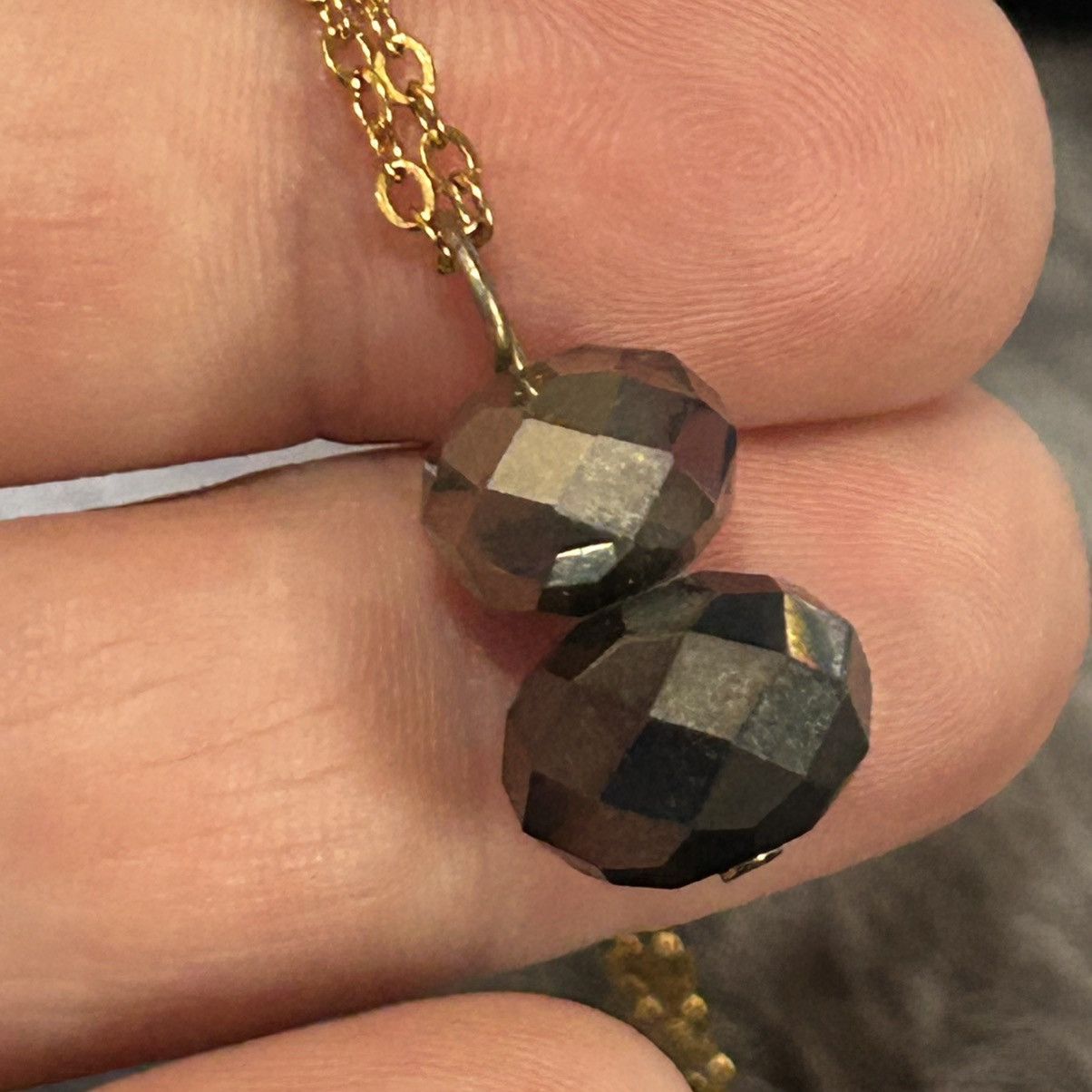 Handmade Handcrafted vintage black and smoky glass crystal necklace Size ONE SIZE - 5 Thumbnail