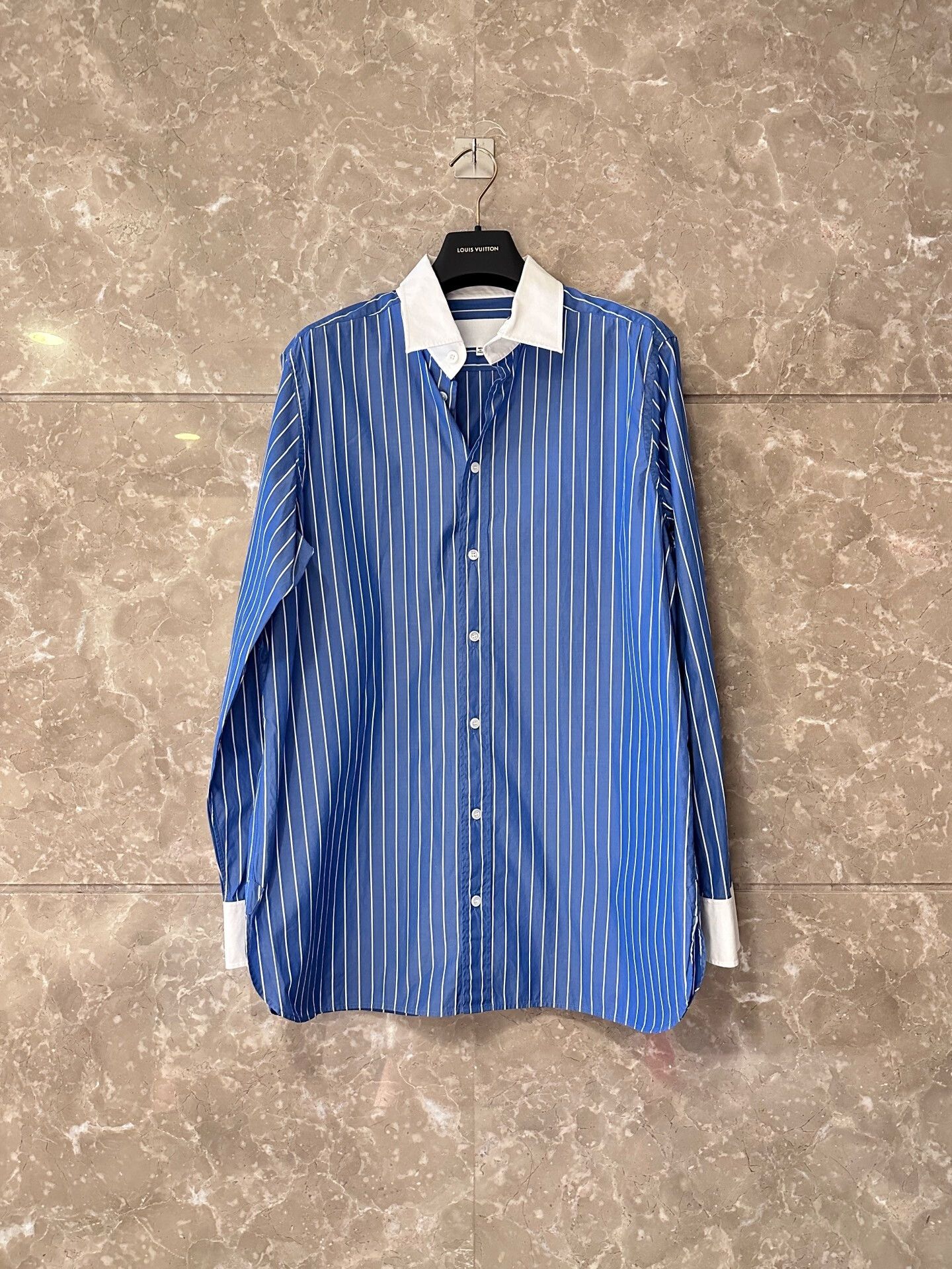 Maison Margiela Maison Margiela Blue Striped Shirt Dress Size S / US 4 / IT 40 - 1 Thumbnail