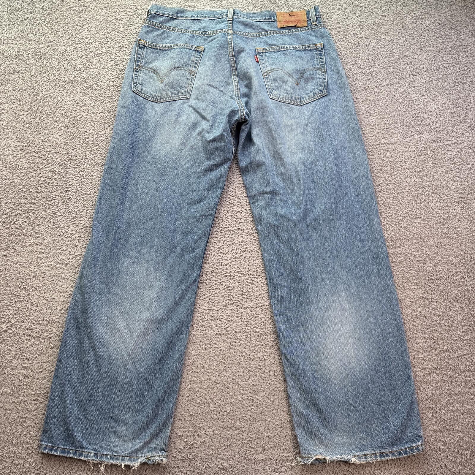 Levi's Levis 569 Loose Straight Jeans Mens 36x32 Light Wash Baggy Size US 36 / EU 52 - 2 Thumbnail