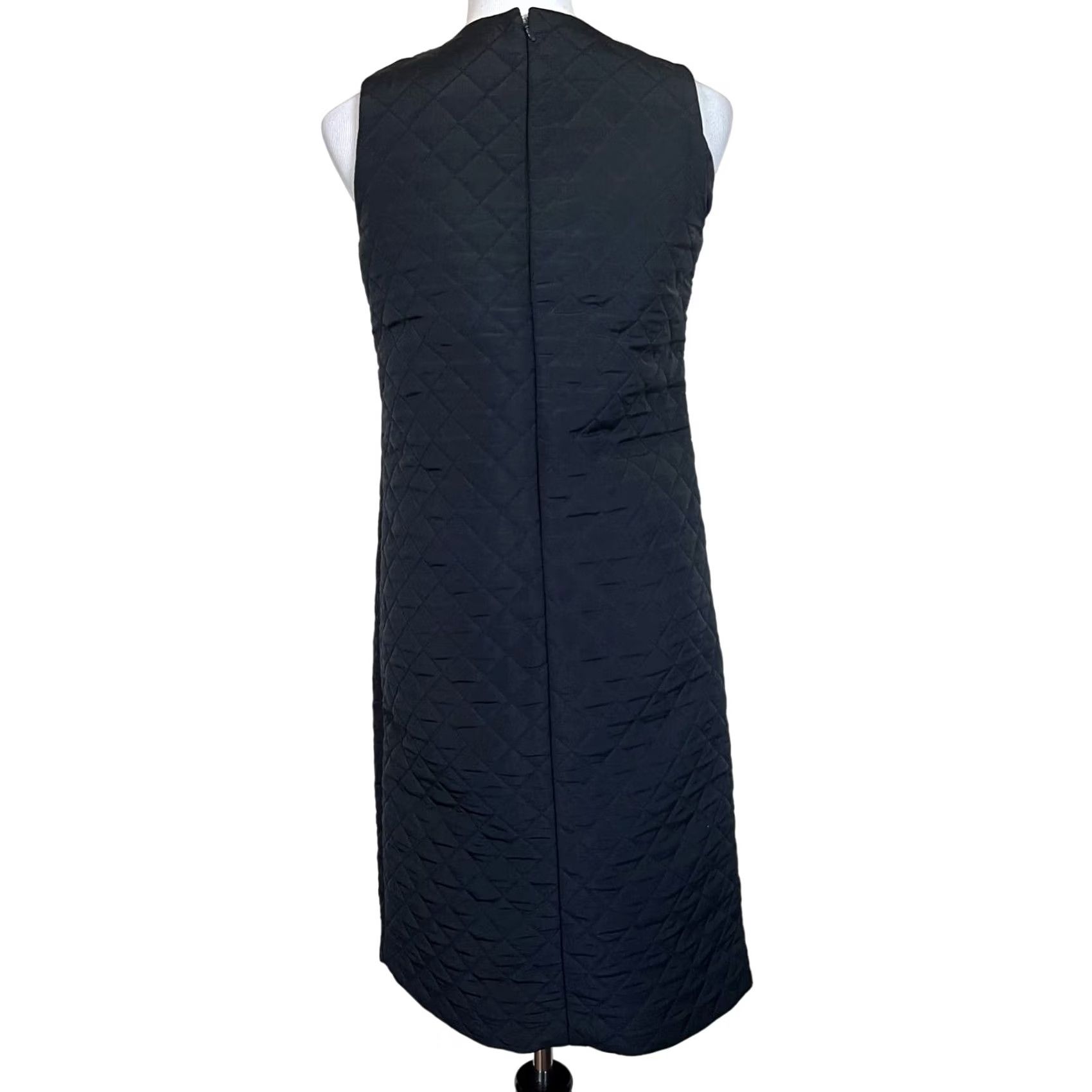 Vintage VINTAGE TRA MAD RKE Dress Black Quilted Sleeveless Shift 0 Women’s Knee Length Dress Womens Size XS / US 0-2 / IT 36-38 - 6 Thumbnail