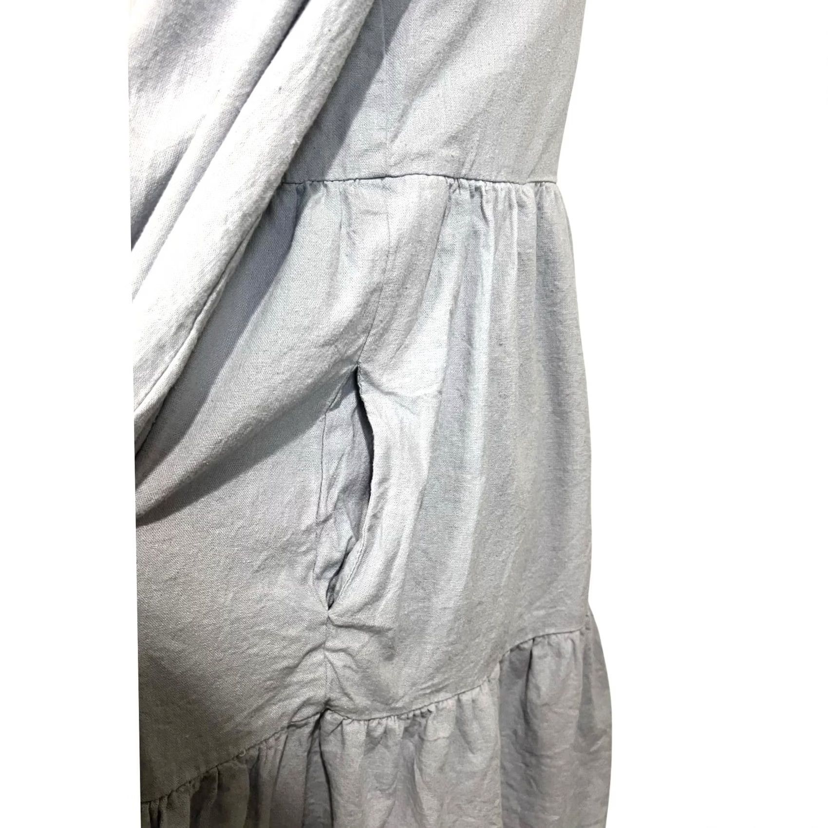Cynthia Rowley Cynthia Rowley Dress Linen Blend Tiered Sleeveless Split Neck Women’s Sz Small Purple Knee Length Side? (Note: placeholder) Size S / US 4 / IT 40 - 6 Thumbnail