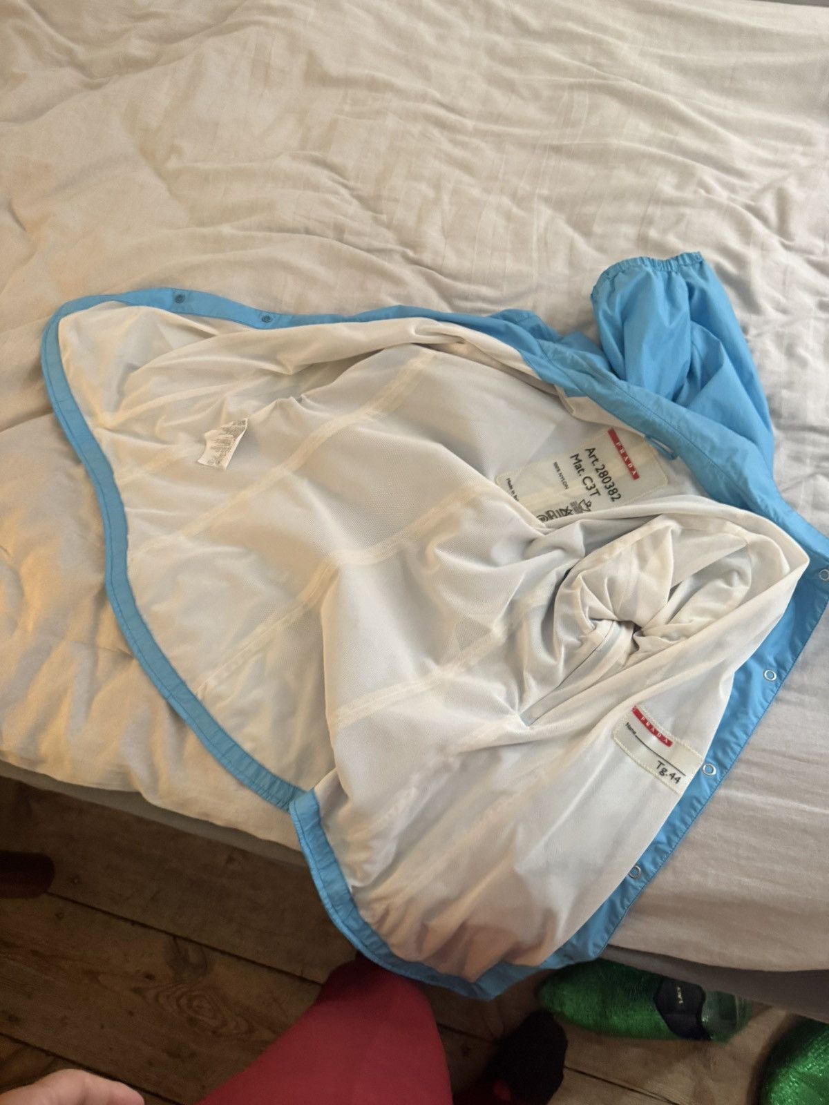 Prada Vintage Prada Linea Rossa Windbreaker – Turquoise – Italy Size M / US 6-8 / IT 42-44 - 12 Thumbnail