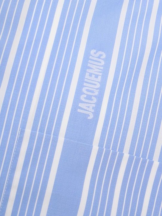 Jacquemus o1lsvrm0425 Chemise Cuadro Asymmetric Shirt in Blue/White Size US M / EU 48-50 / 2 - 3 Thumbnail