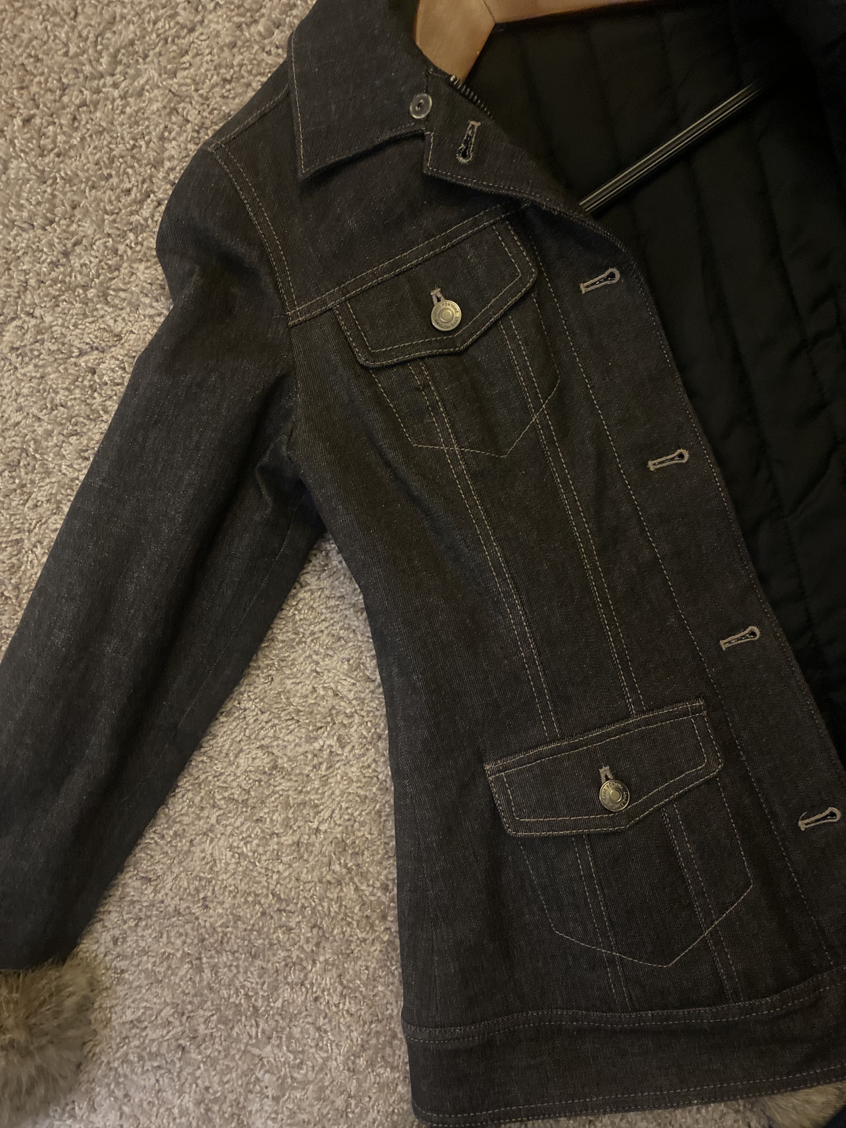 ANNE FONTAINE Anne Fontaine Blk Denim jacket with fur collar vintage Size S / US 4 / IT 40 - 17 Thumbnail