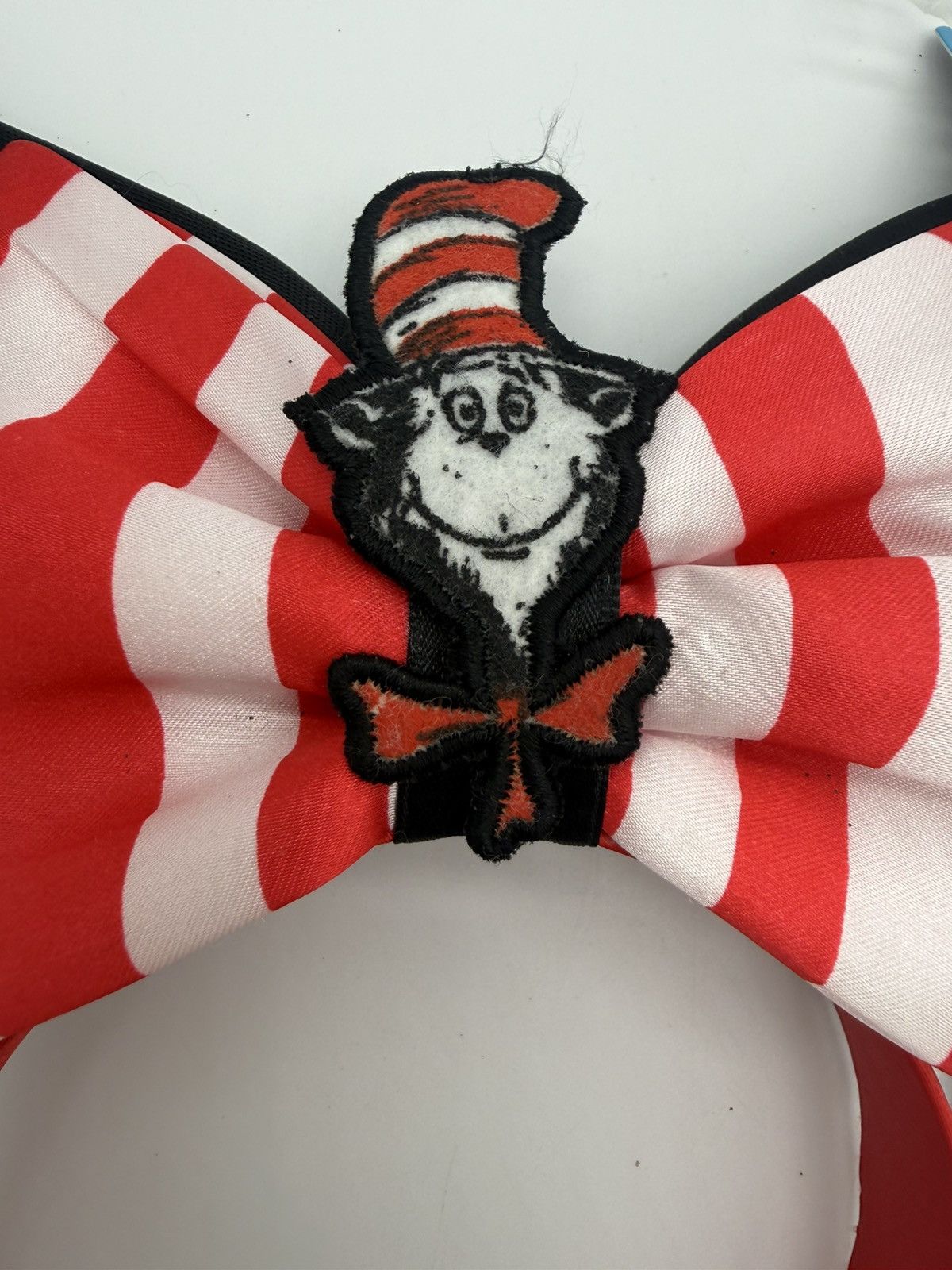 Other Dr Seuss Cat in The Hat Large Bow Headband Red White Stripe Size ONE SIZE - 8 Thumbnail