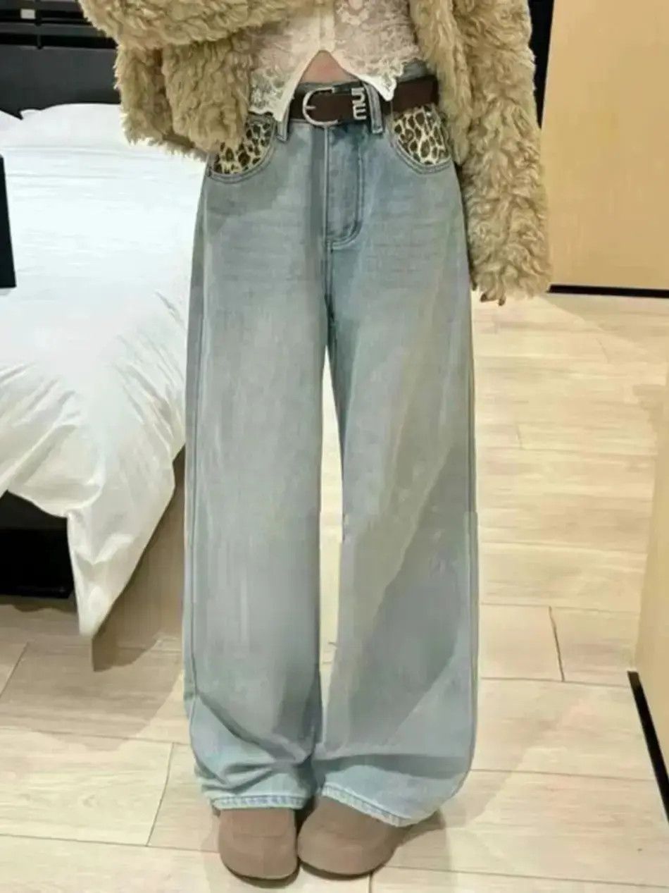 Japanese Brand Leopard pocket patchwork wide leg jeans Size US 32 / EU 48 - 1 Thumbnail