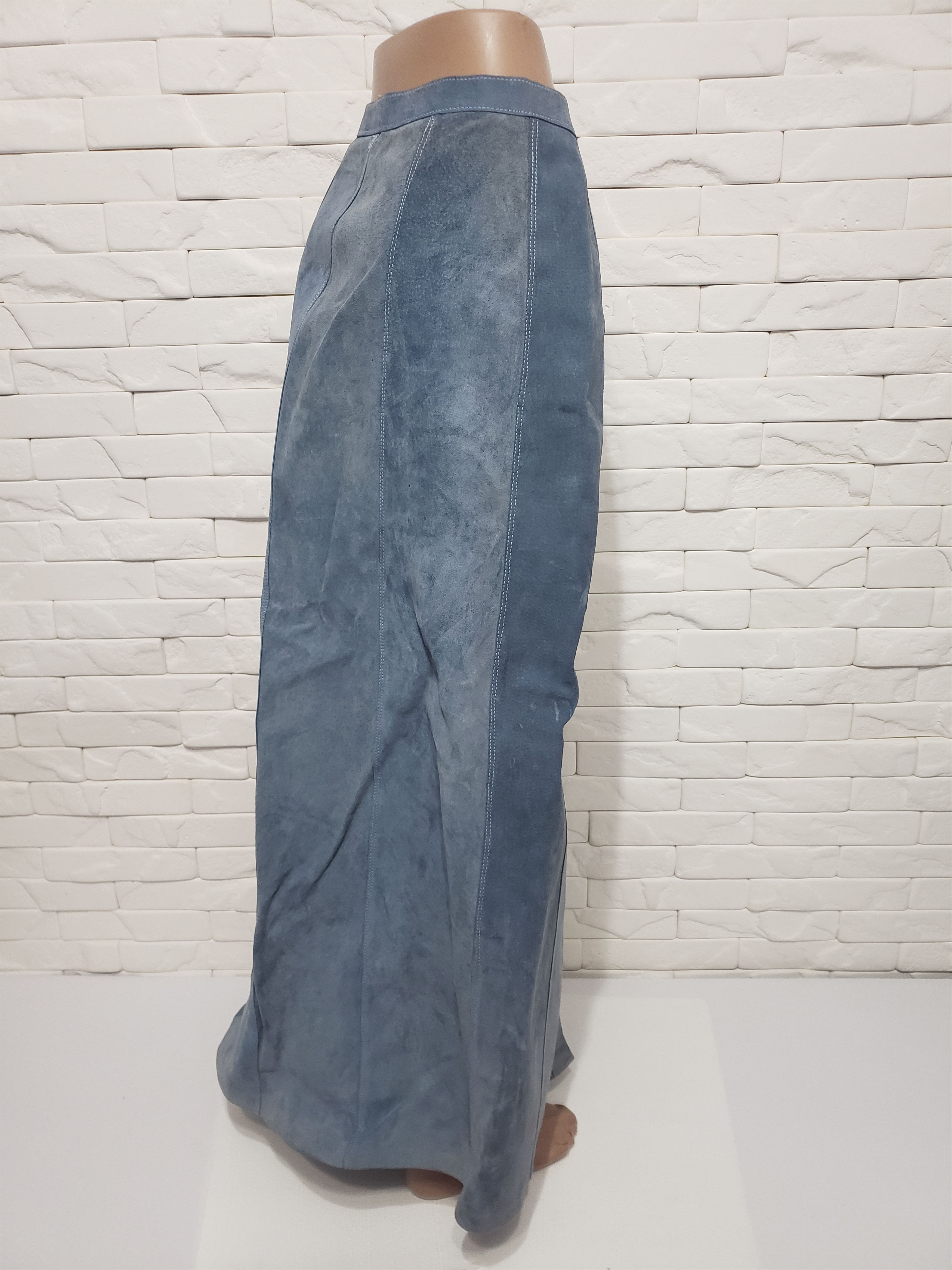 Genuine Leather Cute blue leather skirt. Size 25" / US 0 / IT 36 - 5 Thumbnail