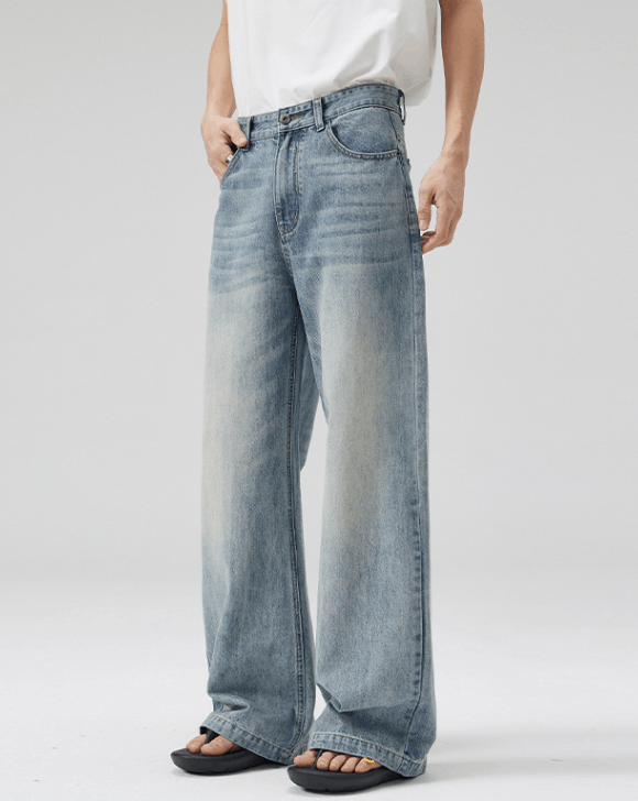 Japanese Brand × Jean American high street light blue whisker distressed jeans Size US 32 / EU 48 - 3 Thumbnail