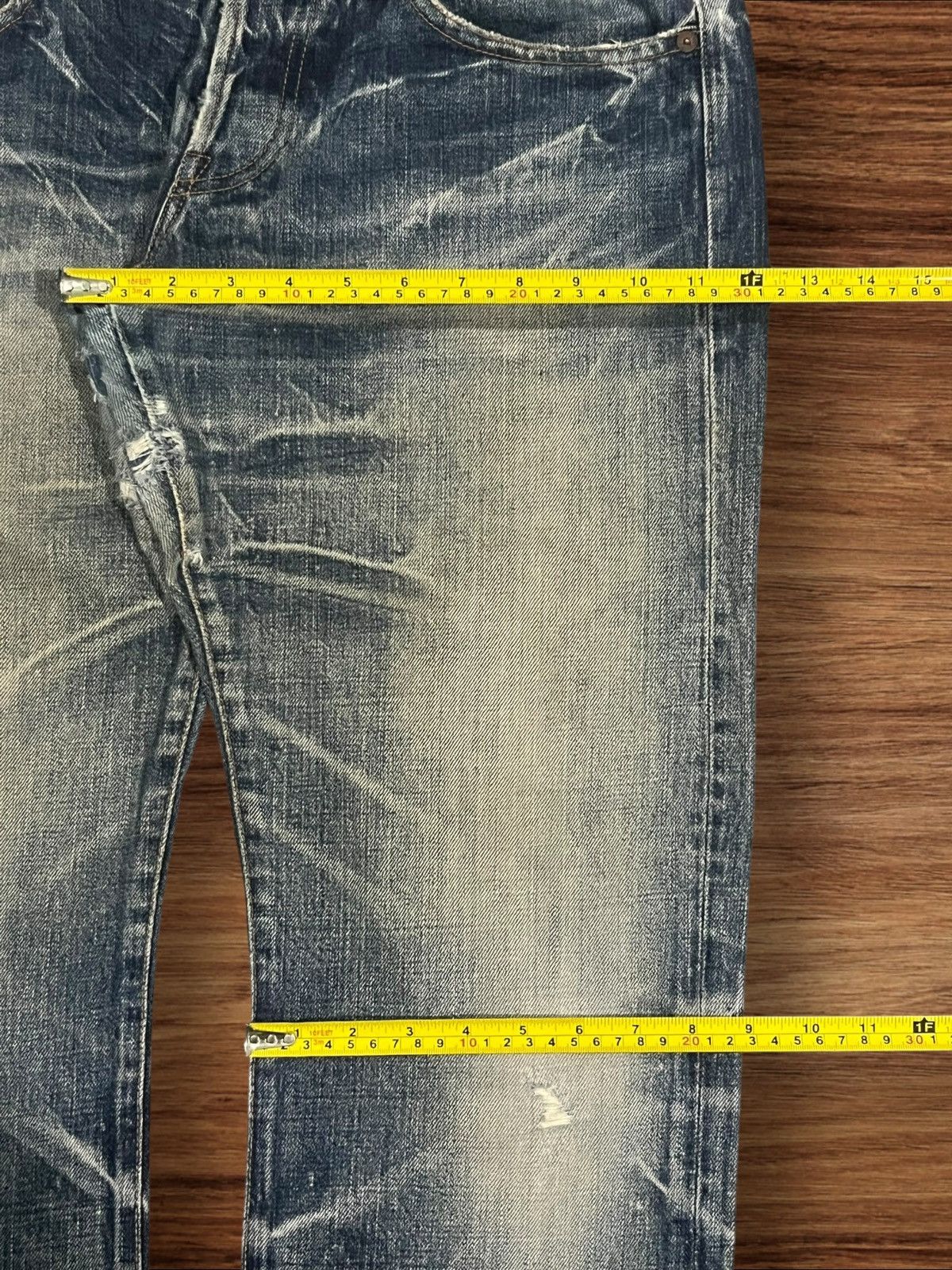 Eternal Vintage Eternal 811 Intense Whiskering Faded Frayed Hem Jean Size US 34 / EU 50 - 17 Thumbnail
