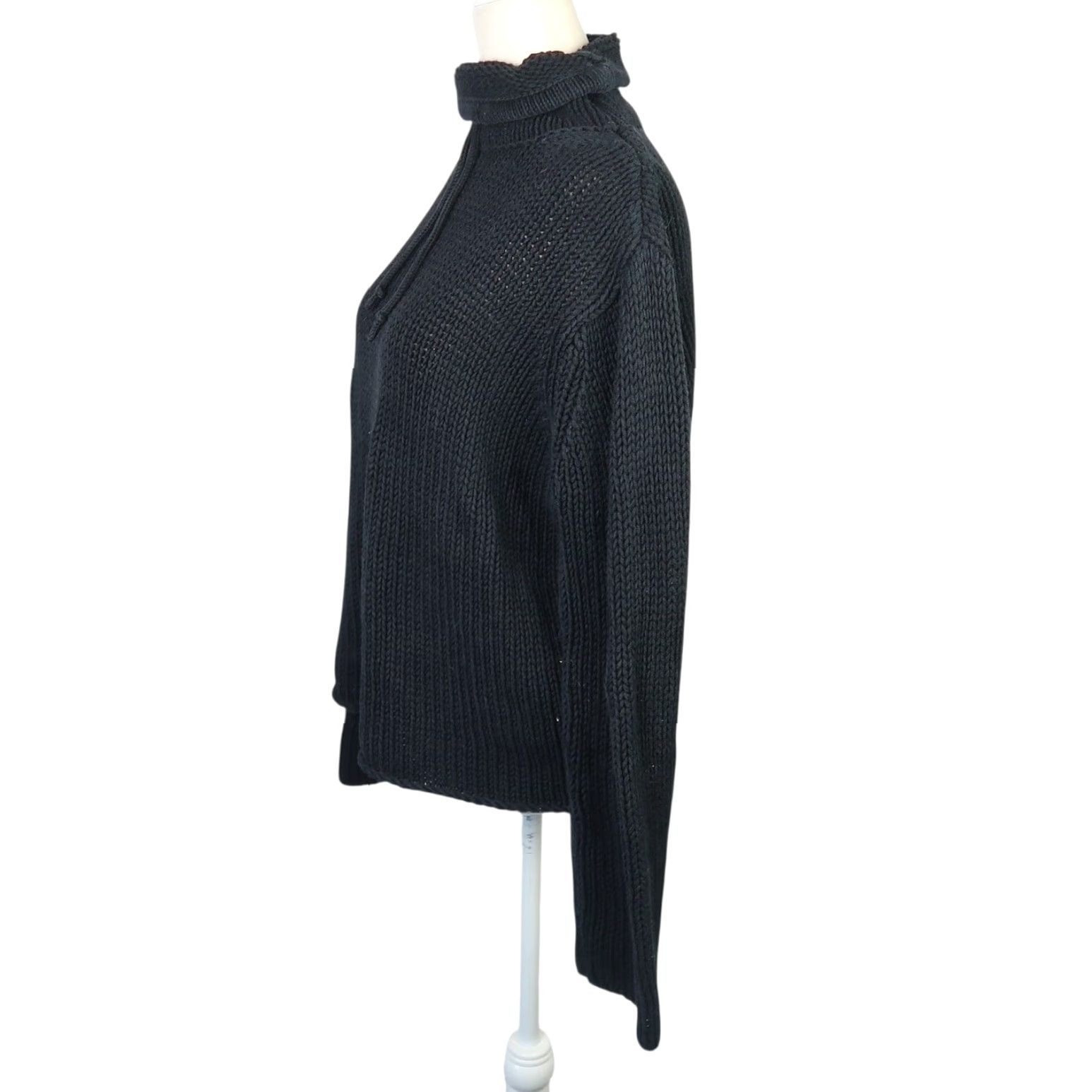 Eddie Bauer VINTAGE Eddie Bauer Black Cotton Blend Turtleneck Sweater L Women 90s Pullover Knit Regular Long Sleeve Solid 90s Pattern Casual Size L / US 10 / IT 46 - 3 Thumbnail