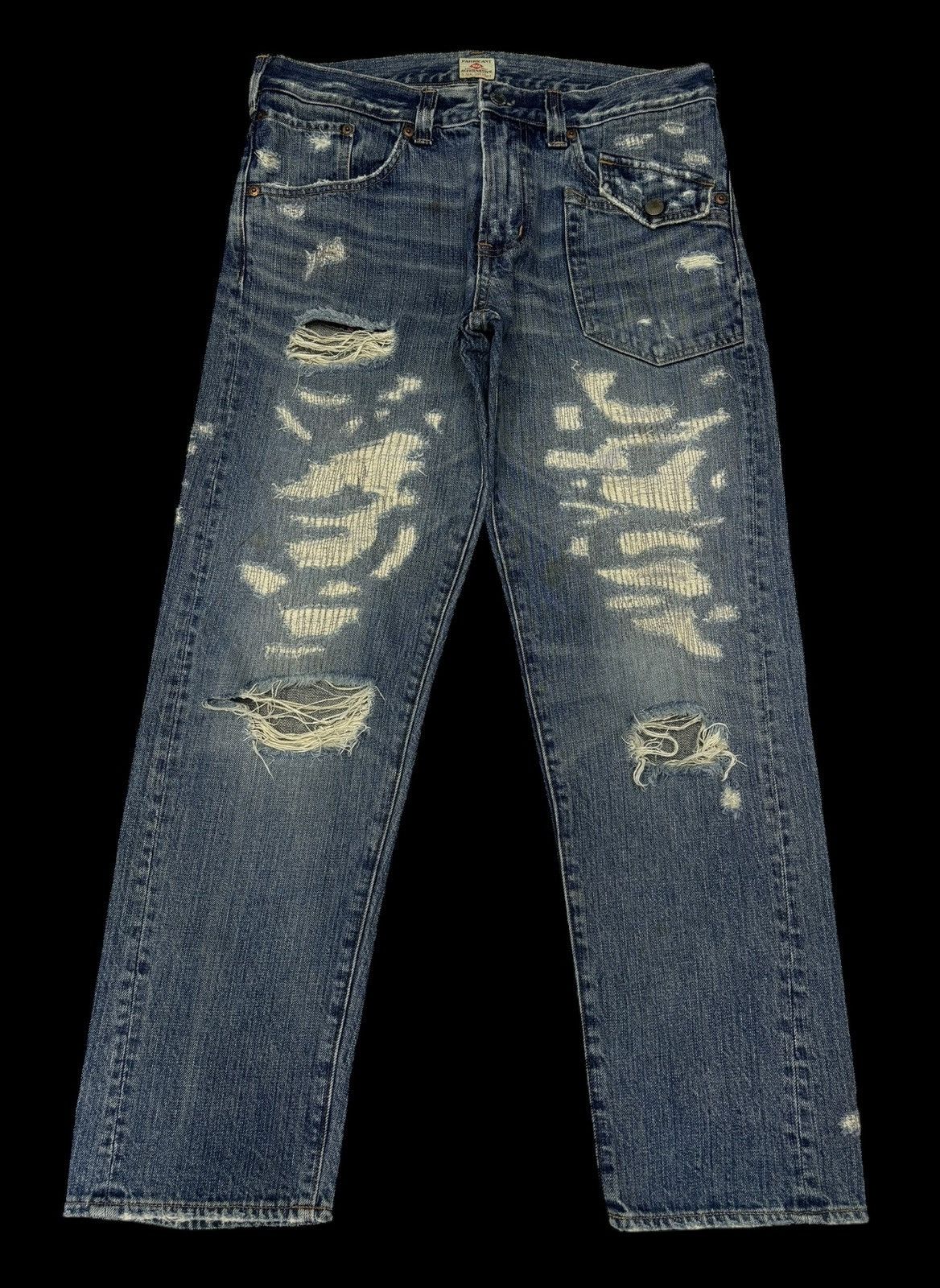 Hysteric Glamour × Undercover 🔥RNA SLANG THRASHED DISTRESSED DENIM JEANS Size US 32 / EU 48 - 1 Thumbnail