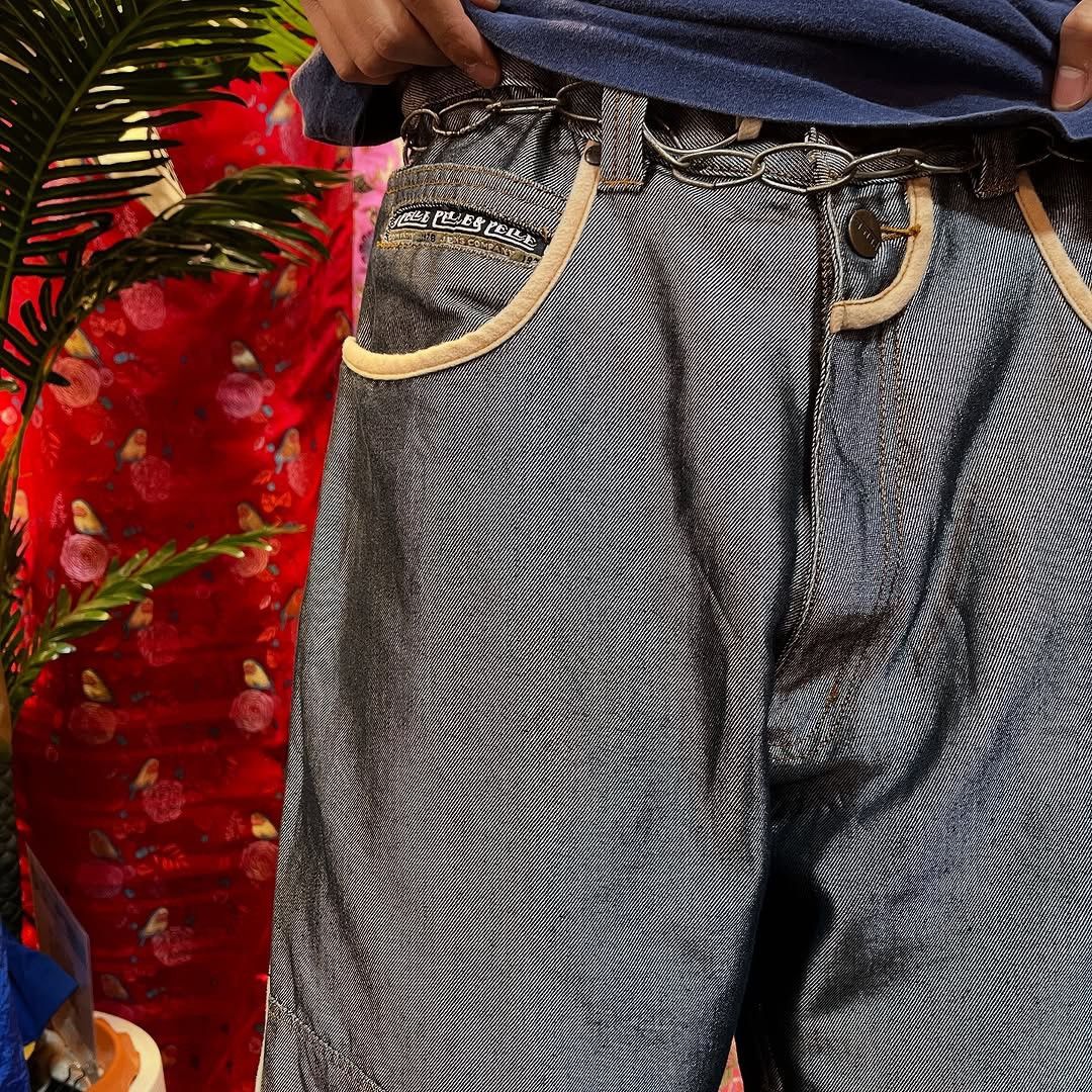 Pelle Pelle Pelle Pelle Y2K metallic silver baggy denim jeans Size US 36 / EU 52 - 10 Thumbnail