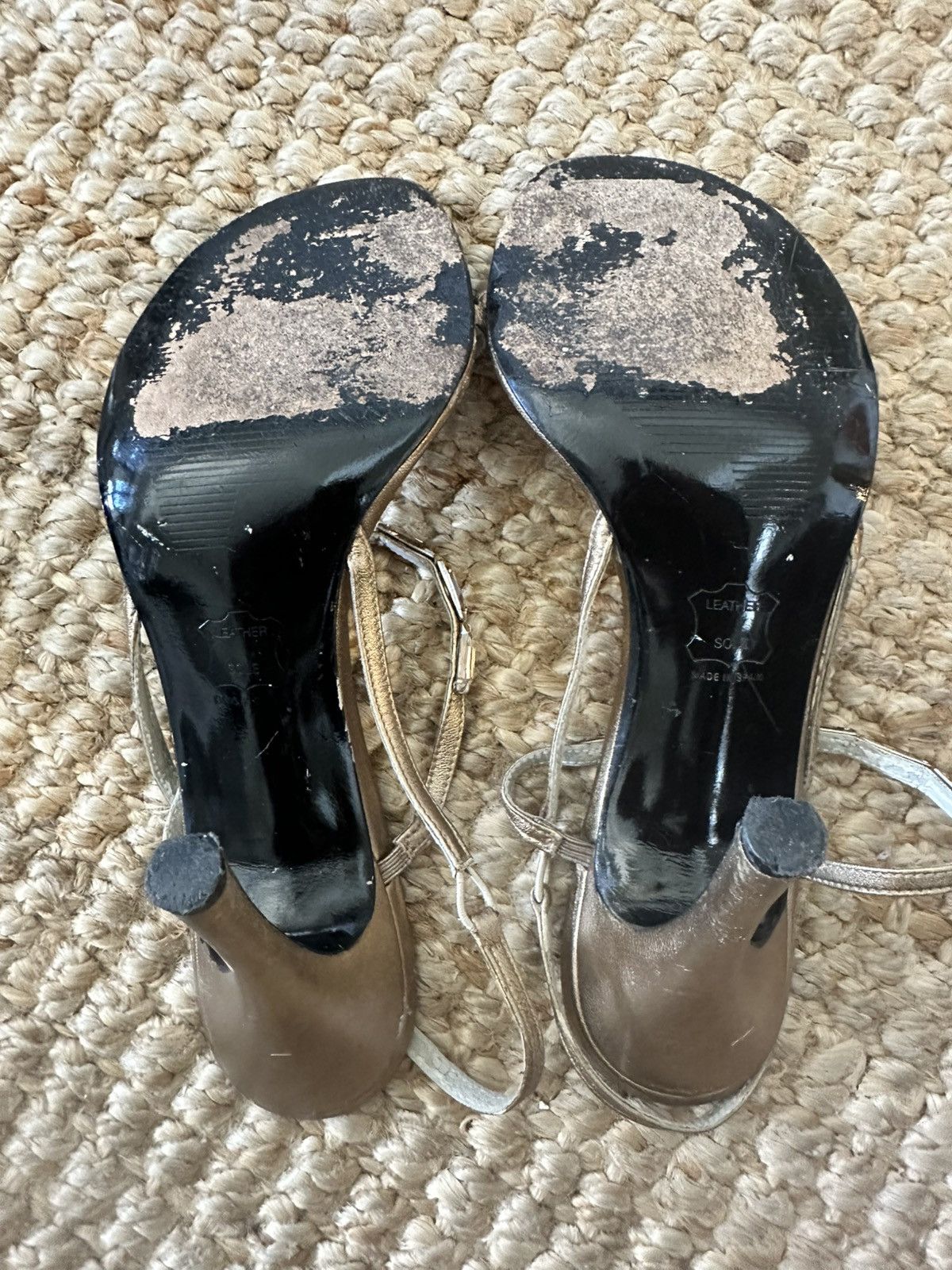 Stuart Weitzman STUART WEITZMAN Gold Crystal Baguette Strappy Slingback Heel Size US 9.5 / IT 39.5 - 9 Thumbnail