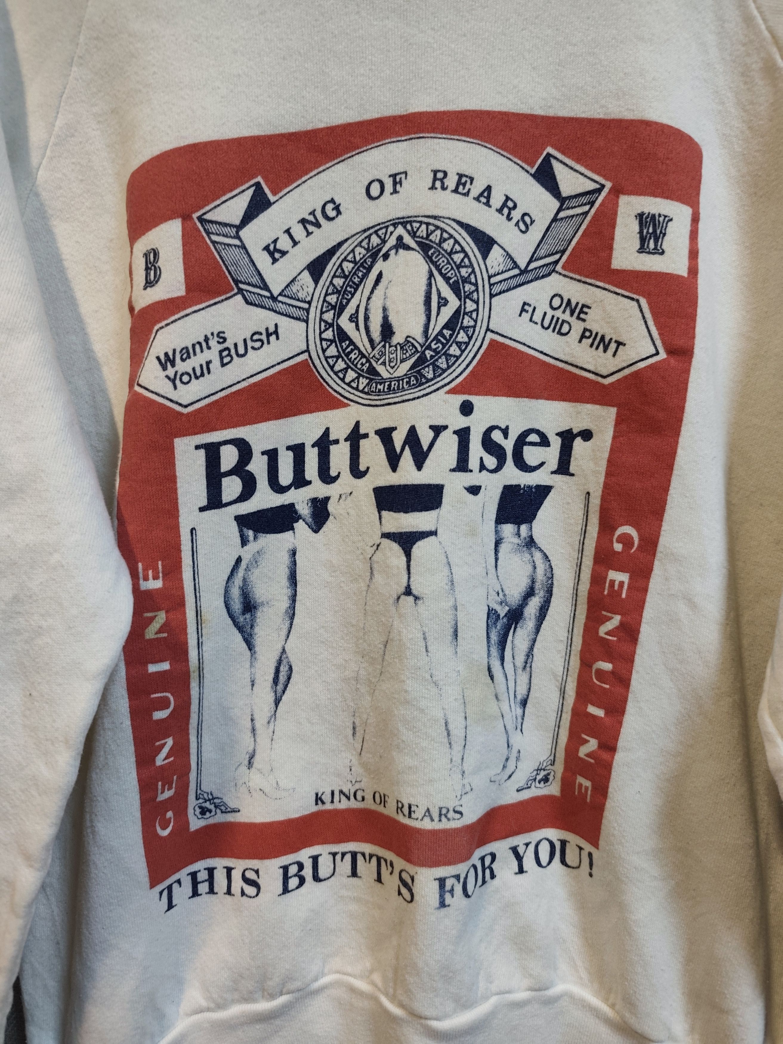 Vintage Vintage 90s Buttwiser King Of Rears Sweatshirts Size US M / EU 48-50 / 2 - 2 Thumbnail