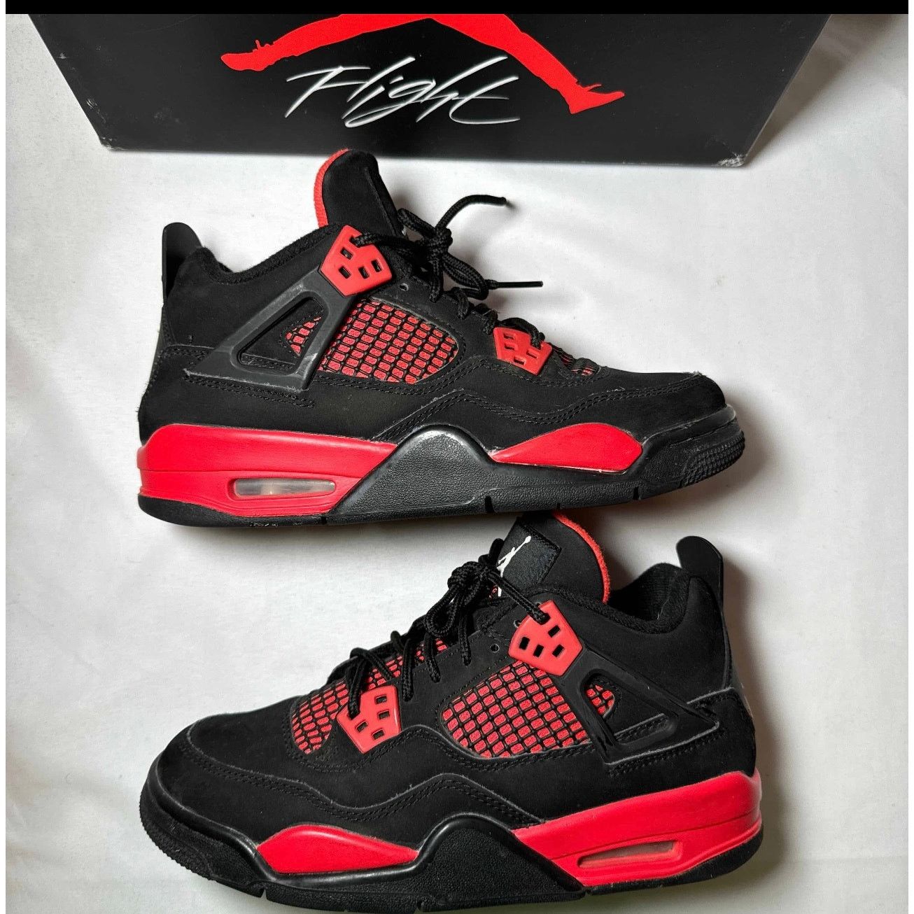 Jordan Brand × Nike Size 5 - Nike Air Jordan 4 Retro GS Red Thunder Men's Shoes Size US 5 / EU 37 - 2 Thumbnail