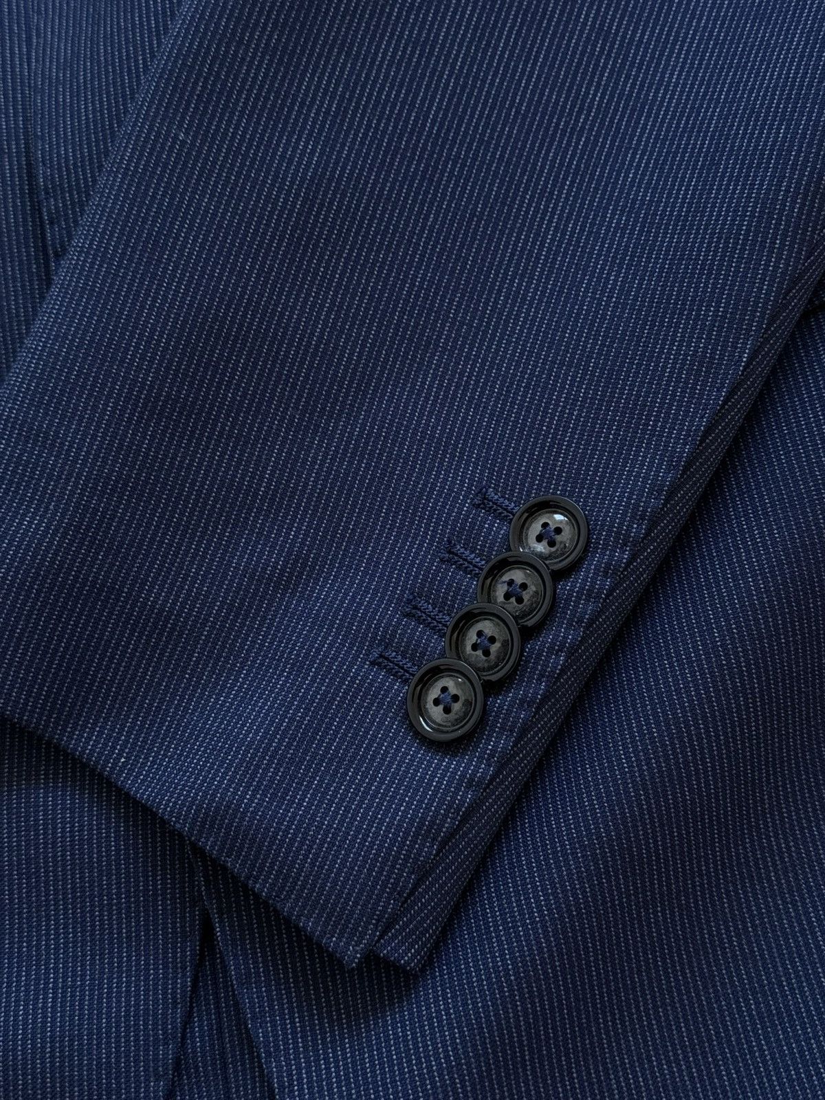 Tagliatore Tagliatore Navy Blue Striped Wool 130s Blazer Jacket Size 38R - 5 Thumbnail