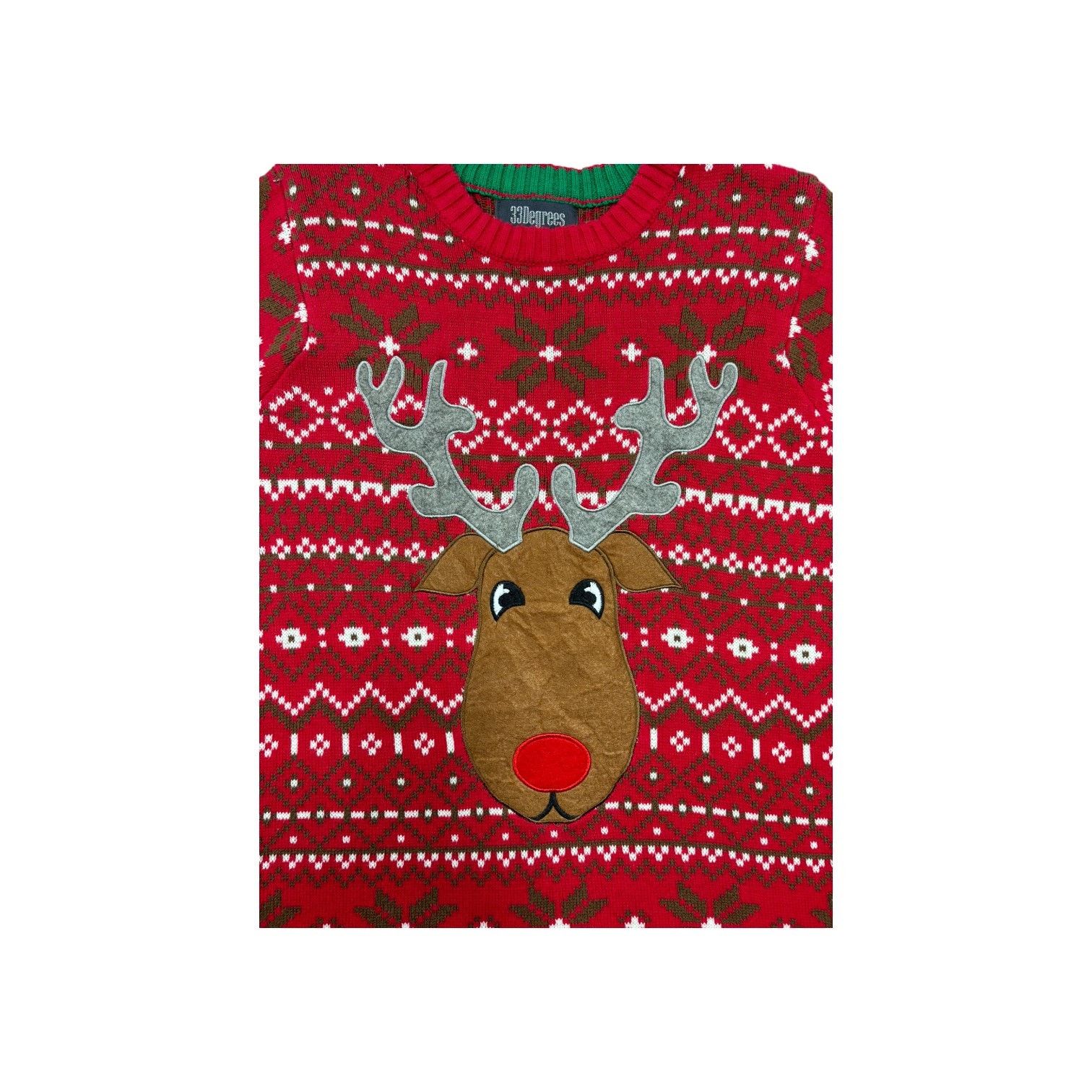 Other Ugly Holiday Christmas Sweater Women M Reindeer Red Cotton Size M / US 6-8 / IT 42-44 - 5 Thumbnail
