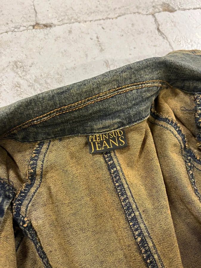 Vintage 2000s Plein Sud Blue Faded Denim Jacket Size S / US 4 / IT 40 - 10 Thumbnail