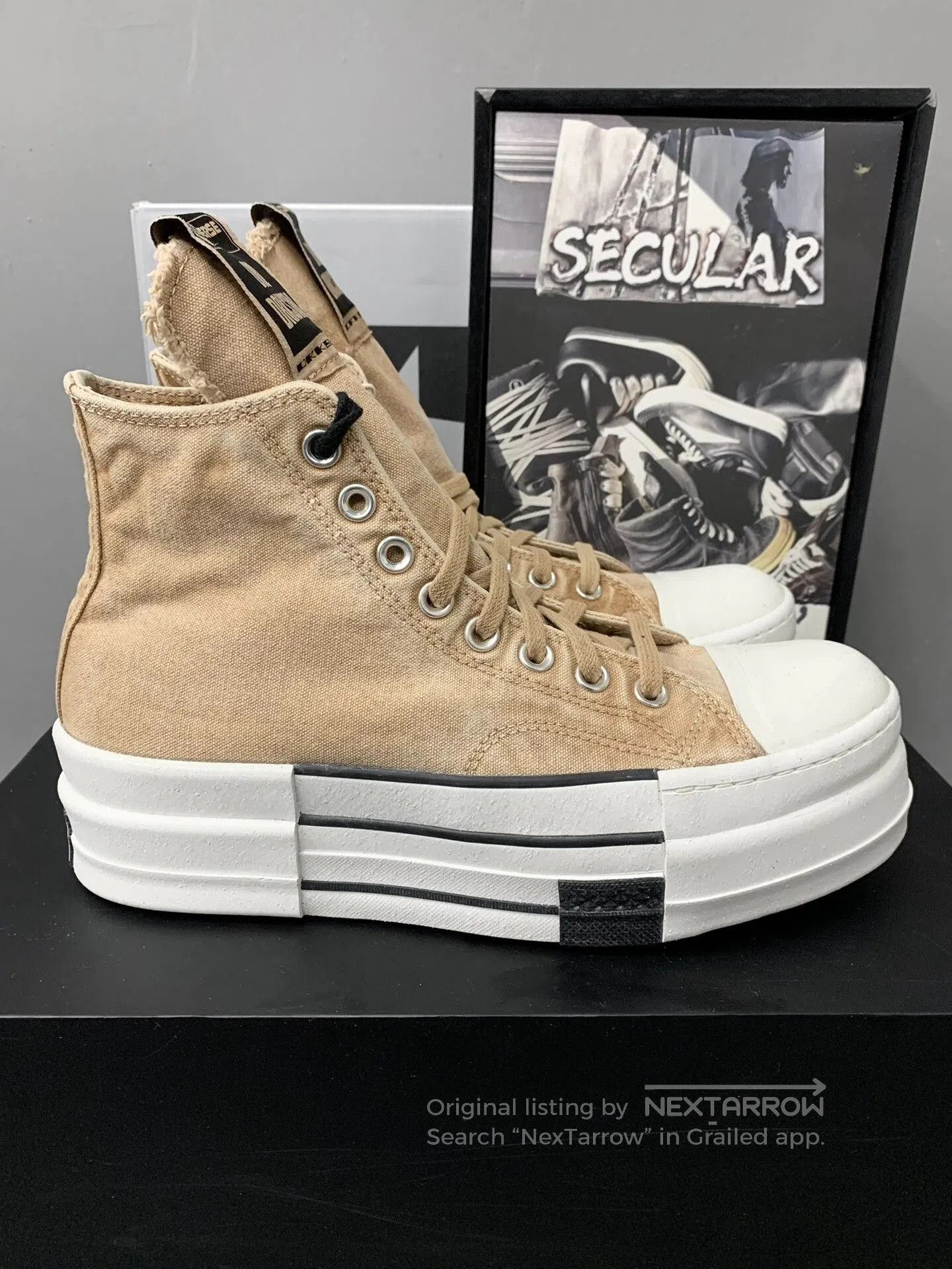 Rick Owens Drkshdw Rick Owens Converse High-Top Platform Sneakers. Size US 7 / EU 40 - 3 Thumbnail