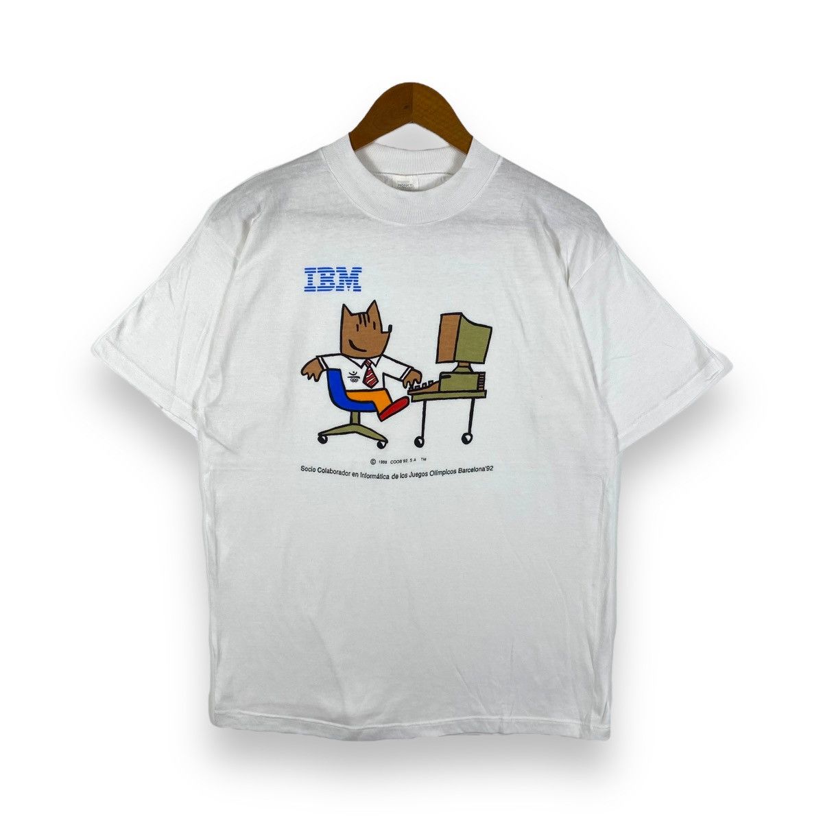 Vintage Vintage 90's IBM Olympic Barcelona Partnership Graphic Size US XL / EU 56 / 4 - 1 Thumbnail