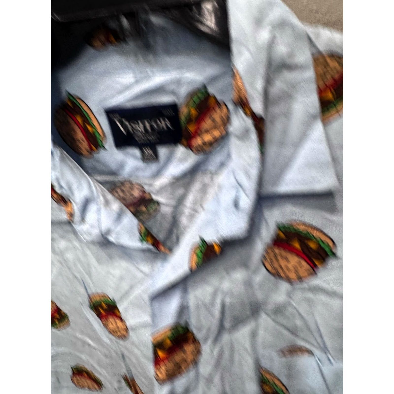 Vintage Visitor Hamburger Print All Over SHORT SLEEVE BUTTON UP SHIRT 2XL XXL Size US XXL / EU 58 / 5 - 6 Thumbnail