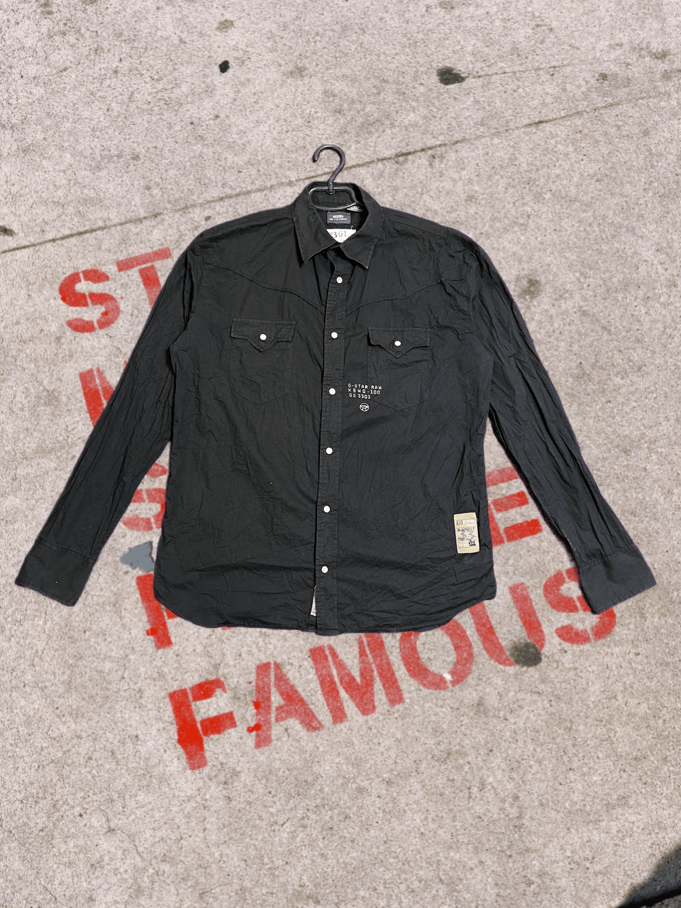G-Star Big Print Black Vintage Shirt G-Star Raw GS3301 Size US M / EU 48-50 / 2 - 1 Thumbnail