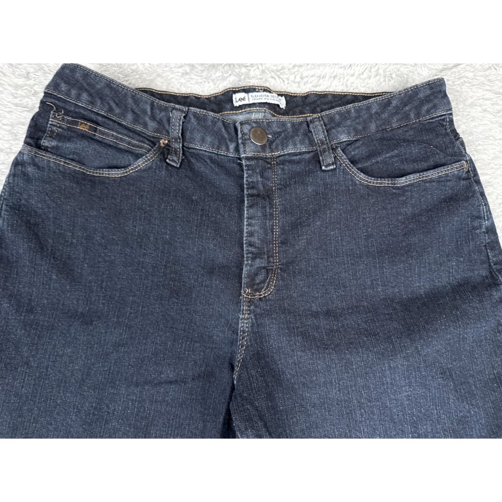 Lee Lee Slender Secret Jeans Womens 12 Blue Bootcut Mid Rise Stretch Denim 31x33 Size 34" / US 12 / IT 48 - 4 Thumbnail